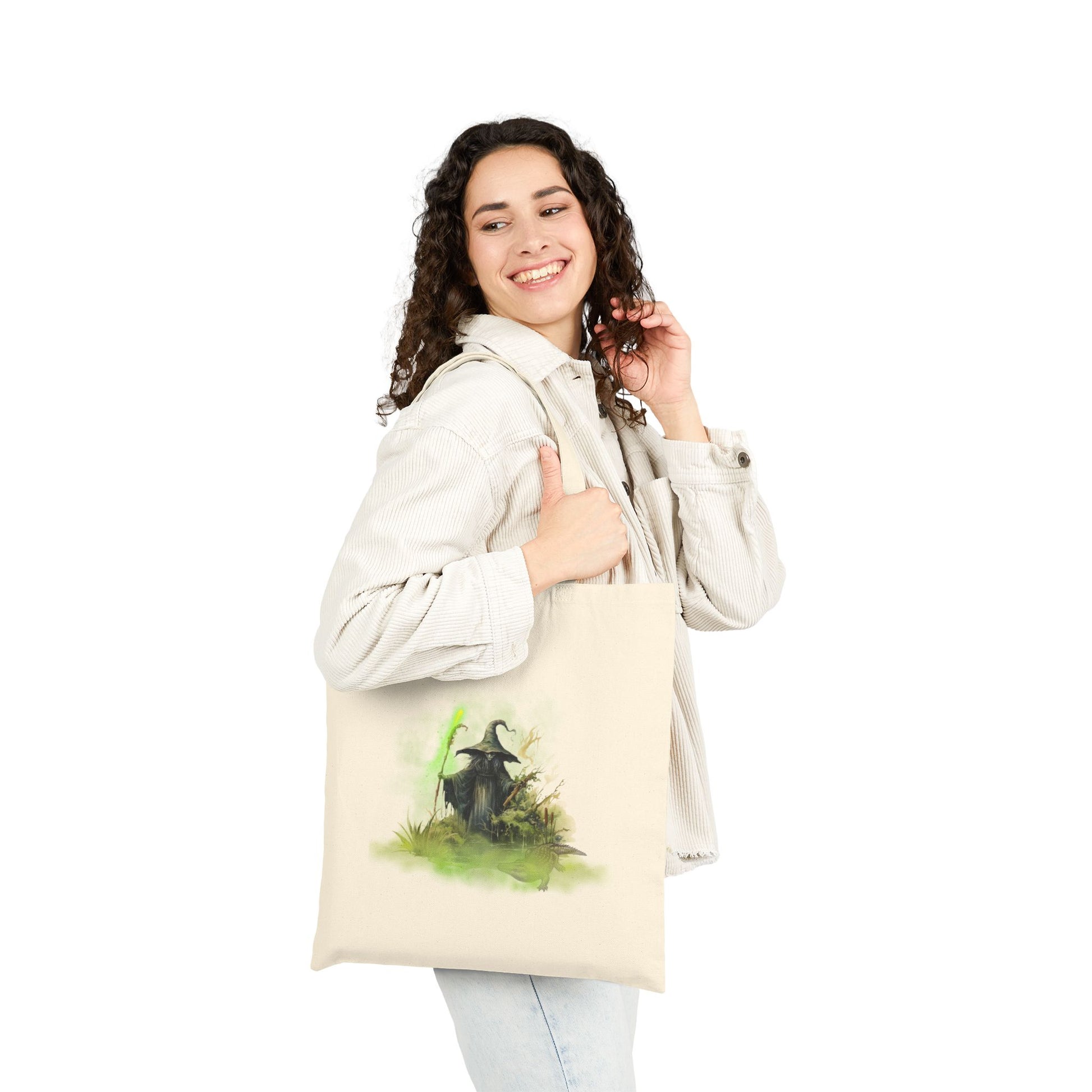 Swamp Witch Haunted Halloween Trick or Treat Tote Bag - Heavyweight 100% Cotton Canvas by TheGlassyLass.com