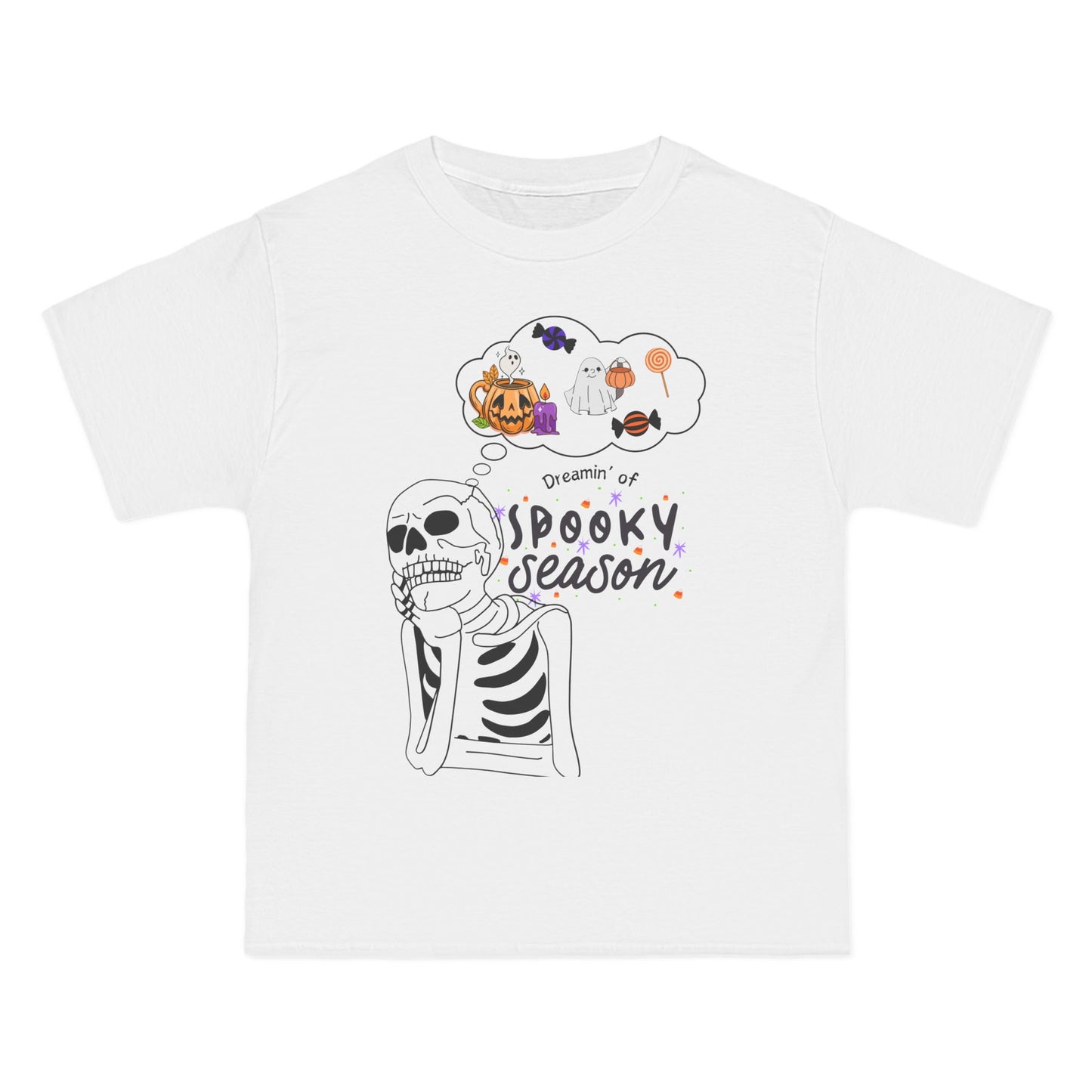 Spooky Season Halloween T-Shirt: (Hanes Beefy-T 100% Preshrunk Cotton Custom Printed by TheGlassyLass.com