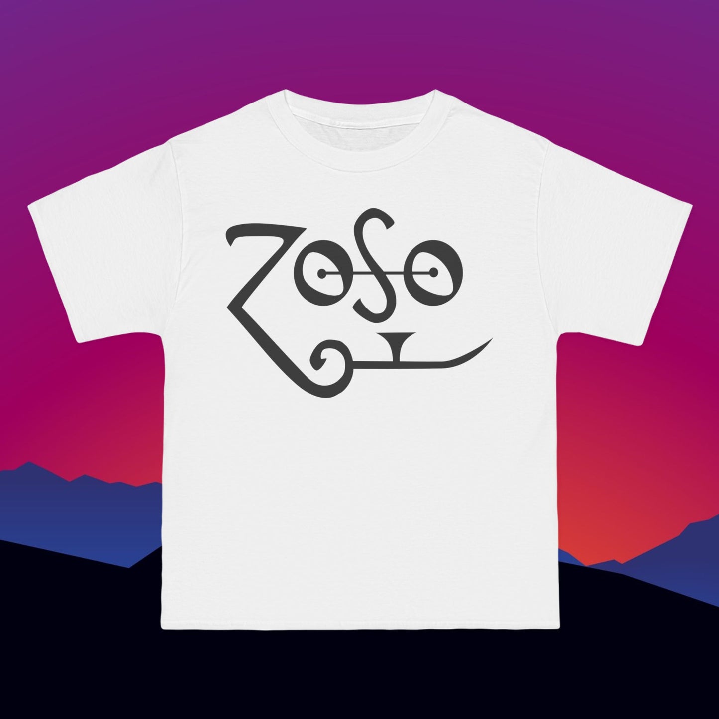 Jimmy Page Led Zeppelin ZOSO Symbol T-Shirt: (Hanes Beefy-T 100% Preshrunk Cotton Custom Printed by TheGlassyLass.com