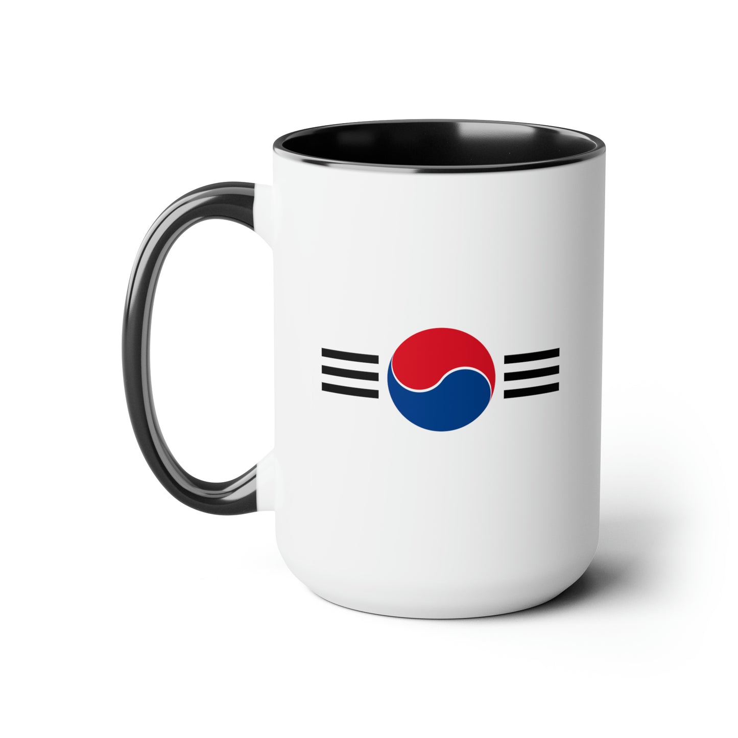 South Korean Air Force Roundel Coffee Mug - Double Sided Black Accent Ceramic 15oz - by TheGlassyLass.com