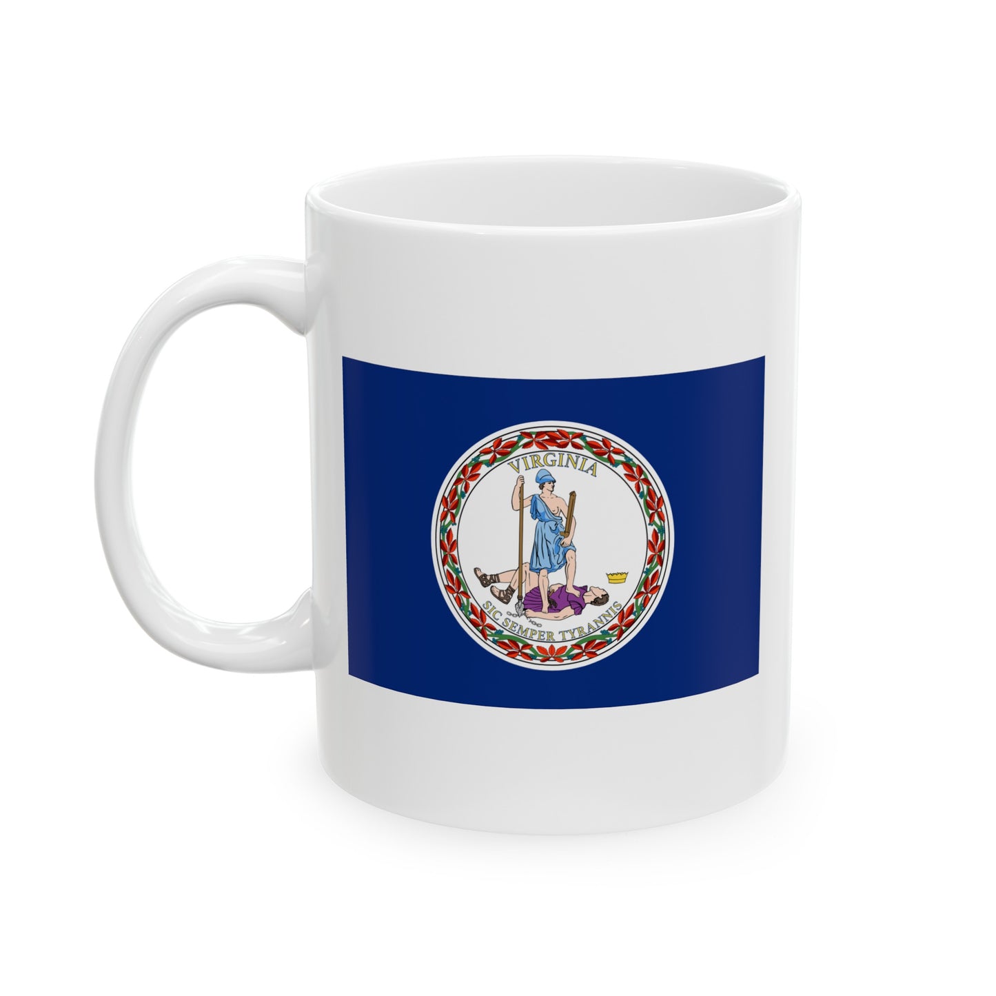 Commonwealth of Virginia State Flag - Double Sided White Ceramic Coffee Mug 11oz by TheGlassyLass.com