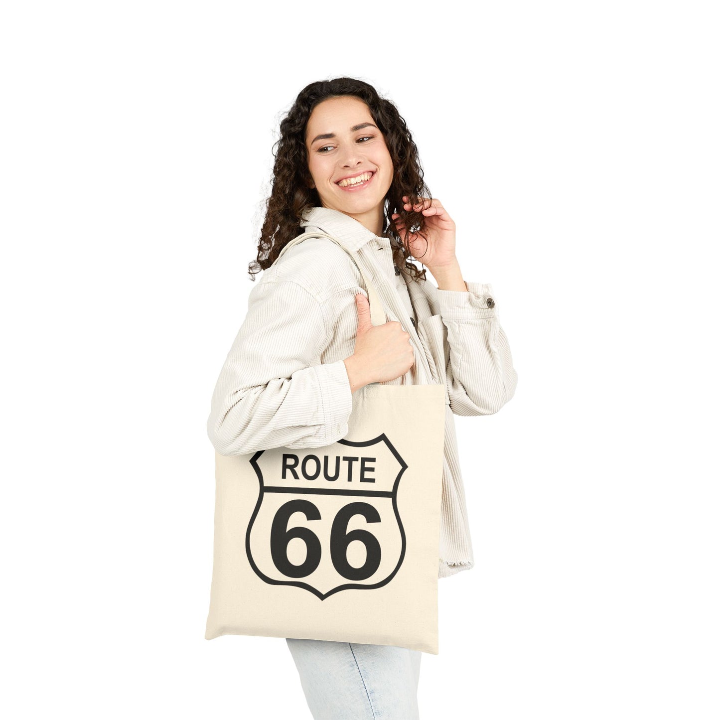 Historic Route 66 Tote Bag - Heavyweight 100% Cotton Canvas by TheGlassyLass.com