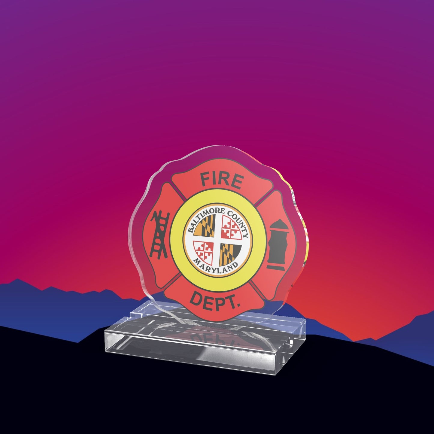 Baltimore County Fire Department Acrylic Standee by TheGlassyLass.com
