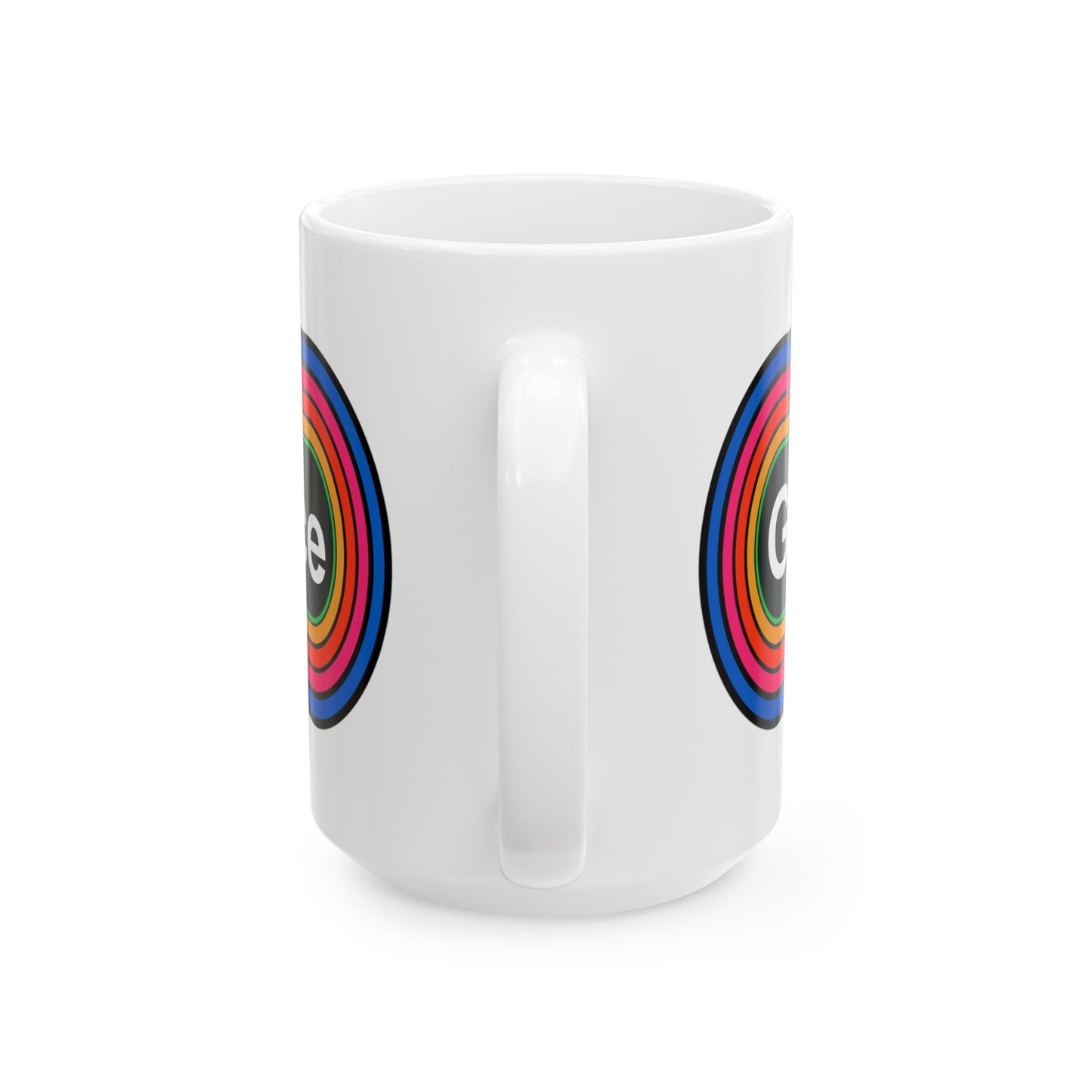 Rainbow Grammar Police Coffee Mug - Wrap Print White Ceramic 15oz - by TheGlassyLass.com