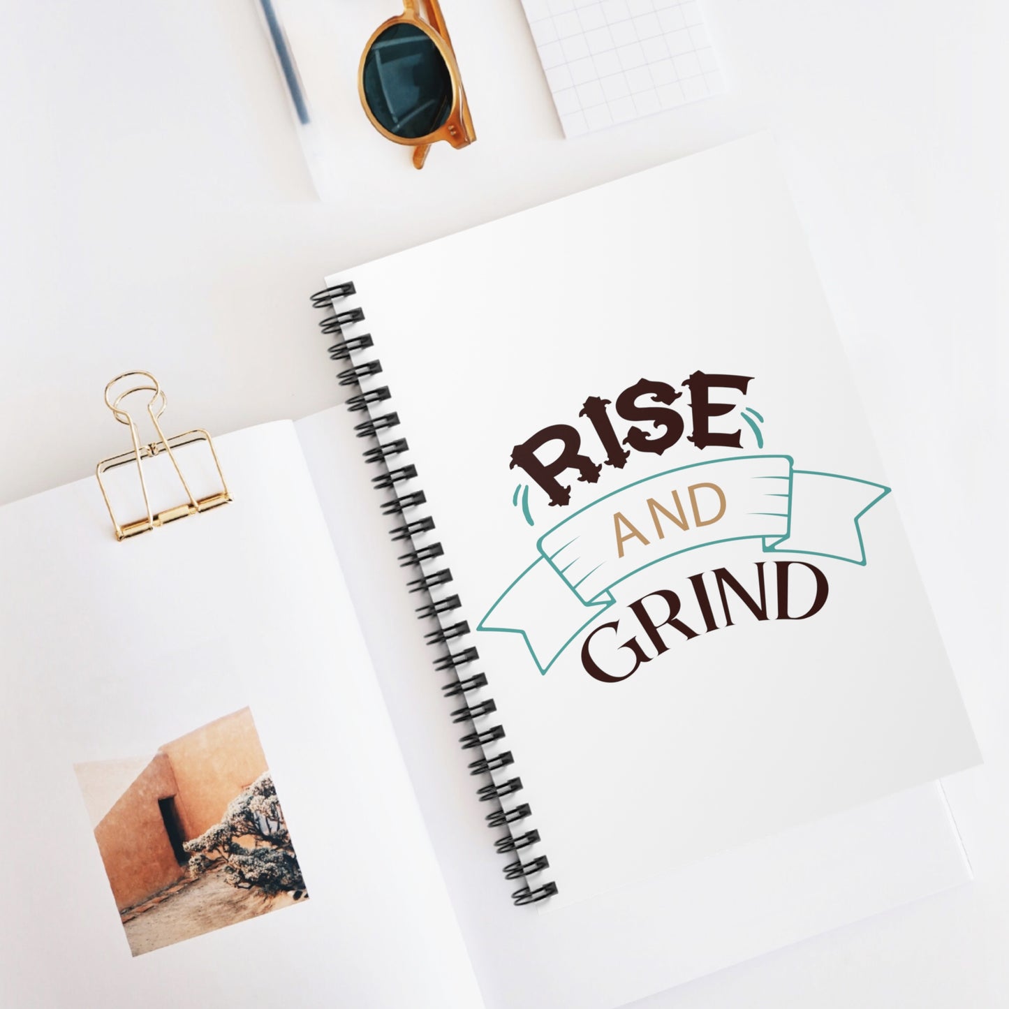 Rise and Grind: Spiral Notebook - Log Books - Journals - Diaries - and More Custom Printed by TheGlassyLass