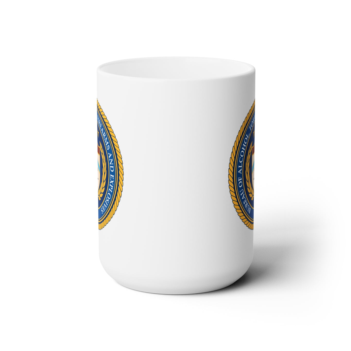US ATF Seal Coffee Mug - Double Sided White Ceramic 15oz by TheGlassyLass.com