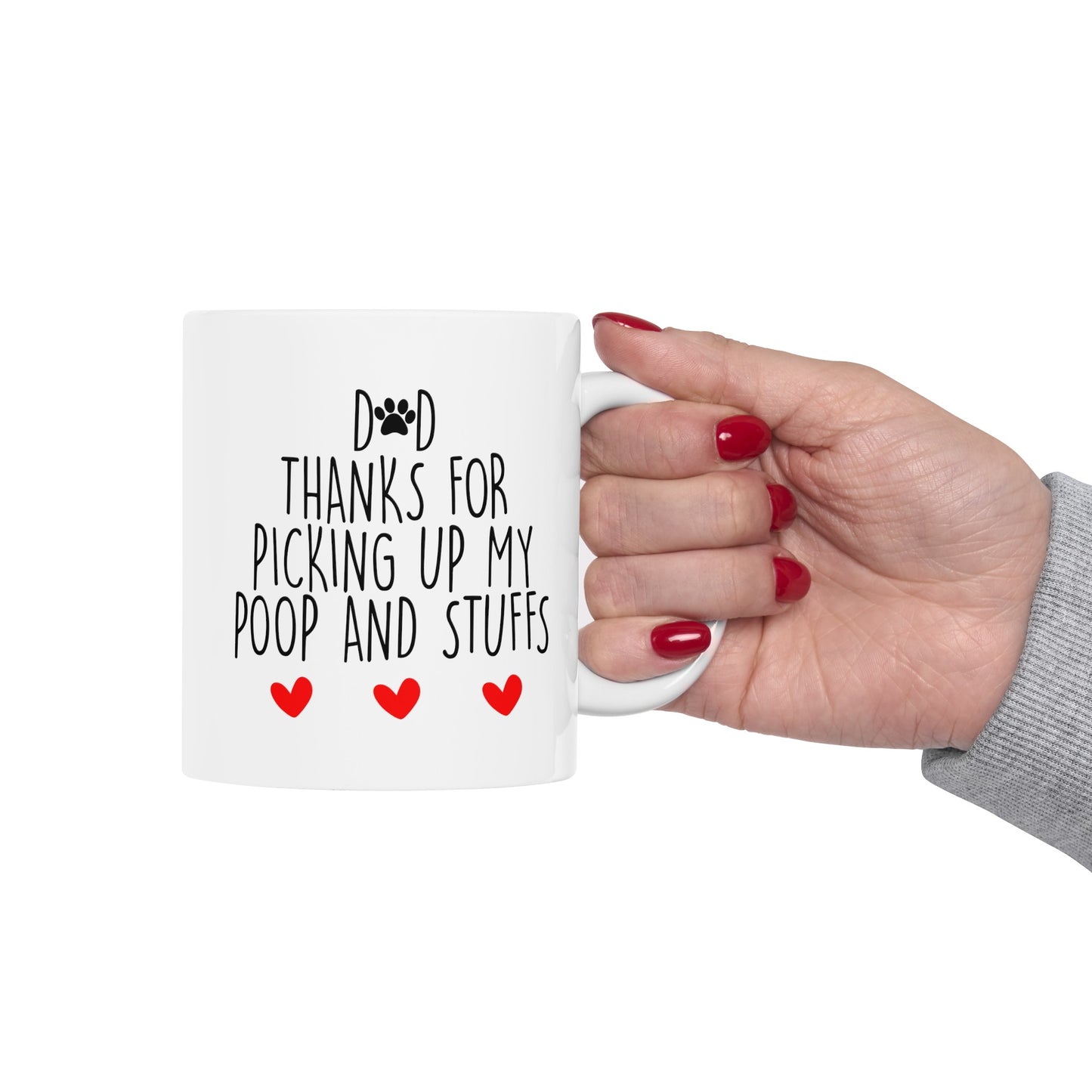 Dog Poop Coffee Mug - Double Sided White Ceramic 11oz by TheGlassyLass.com