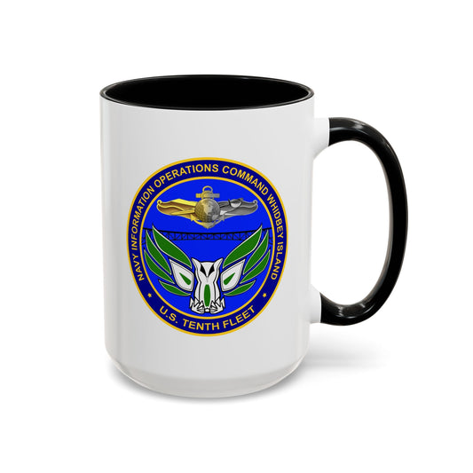 Naval Air Station Whidbey Island Coffee Mug - Double Sided Print, Black Accent White Ceramic, 15oz by TheGlassyLass.com