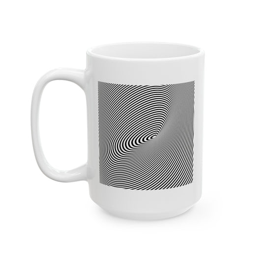 Spiral Illusion Coffee Mug - Double Sided White Ceramic 15oz by TheGlassyLass.com