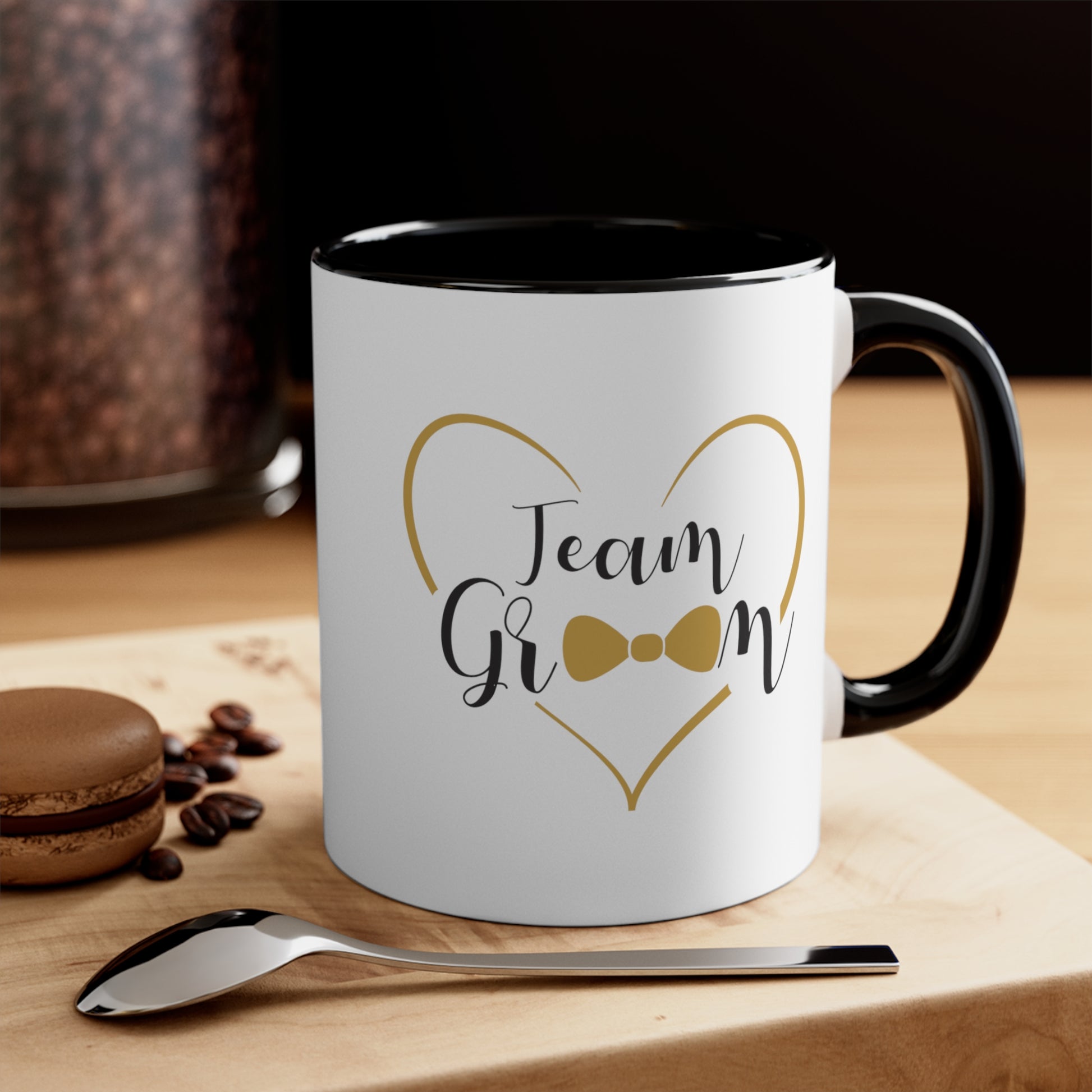 Team Groom Coffee Mug - Double Sided Black Accent Ceramic 11oz by TheGlassyLass.com