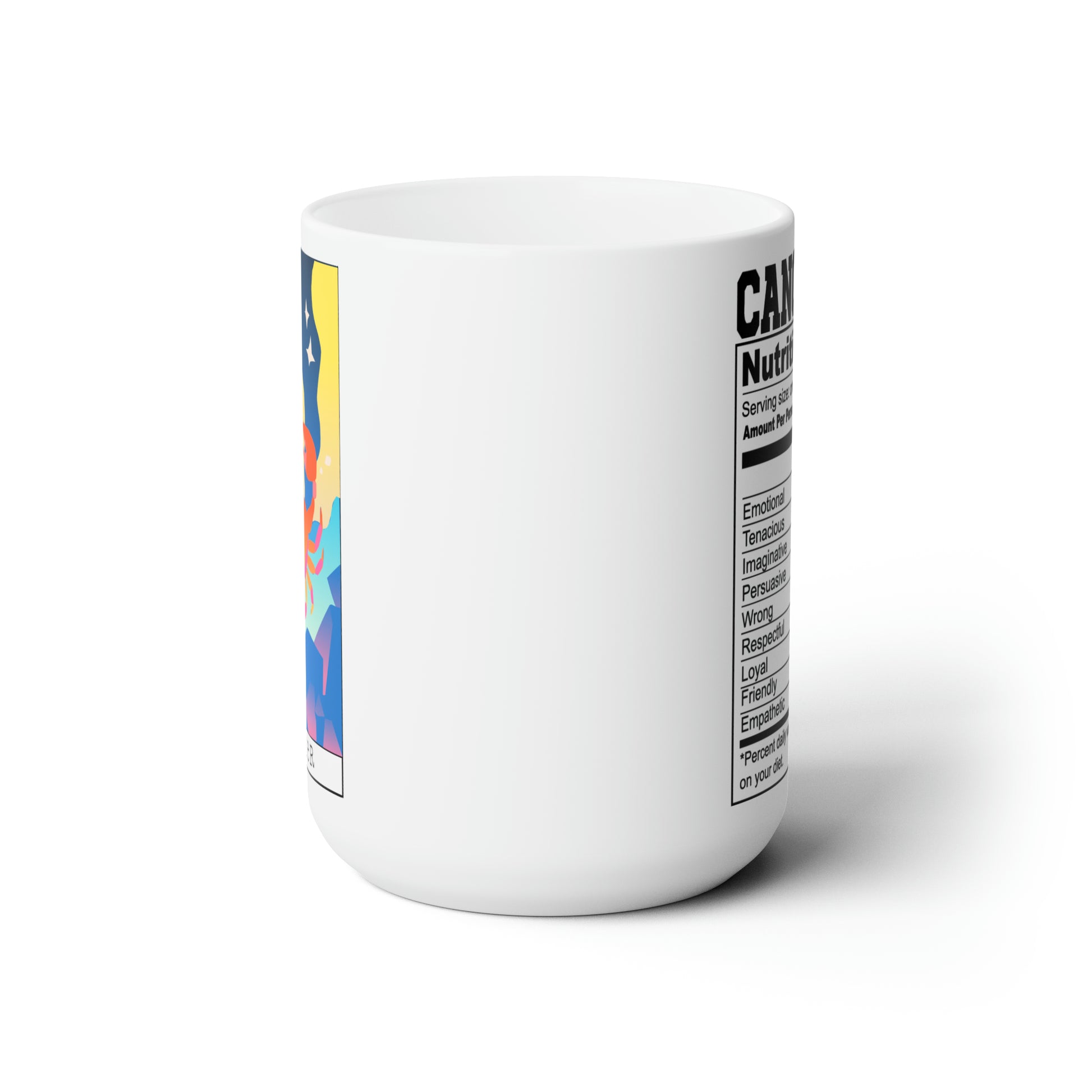 Cancer Tarot Card Coffee Mug - Double Sided White Ceramic 15oz - by TheGlassyLass.com