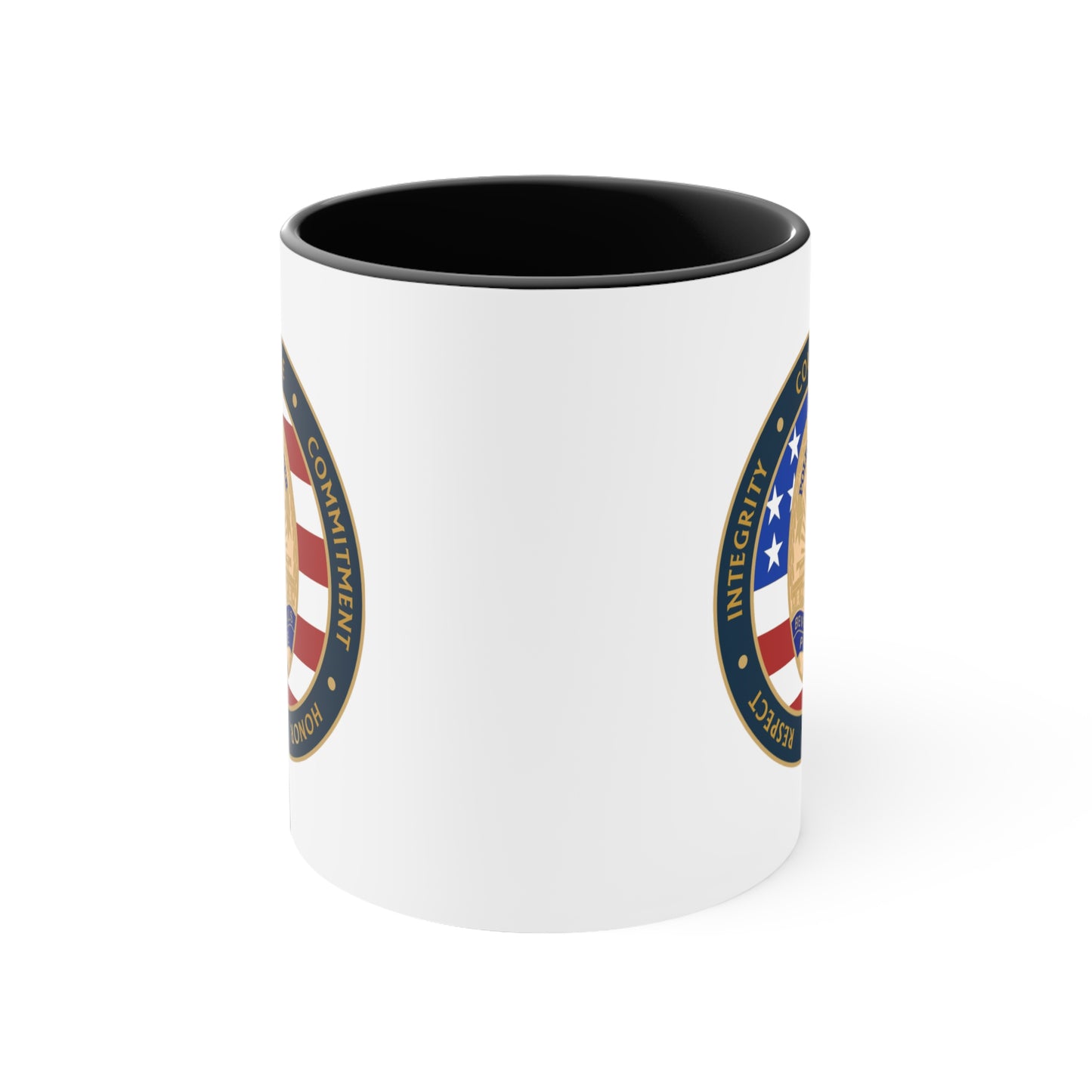 Beverly Hills Police Coffee Mug Double Sided Black Accent White Ceramic 11oz by TheGlassyLass.com