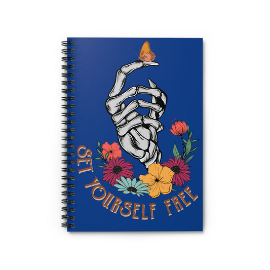 Set Yourself Free Skeleton: Spiral Notebook - Log Books - Journals - Diaries - and More Custom Printed by TheGlassyLass.com
