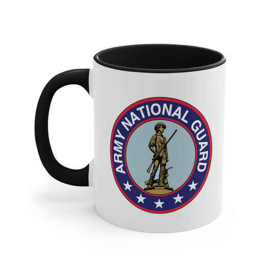 Army National Guard Coffee Mug - Double Sided Black Accent White Ceramic 11oz by TheGlassyLass.com