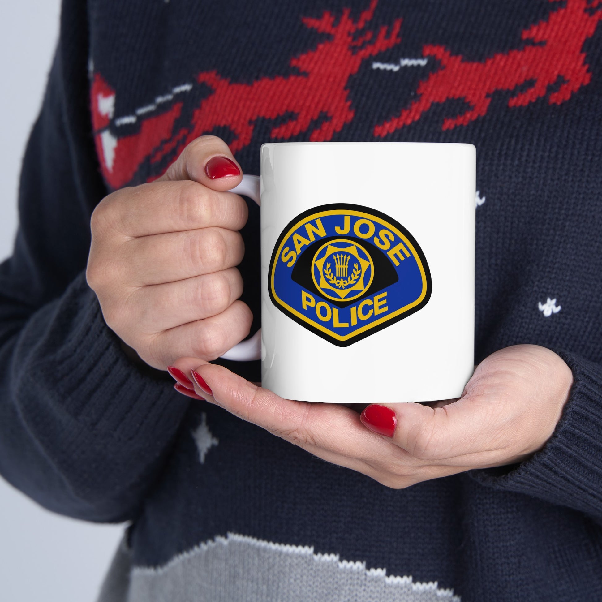 San Jose Police Coffee Mug - Double Sided White Ceramic 11oz by TheGlassyLass.com