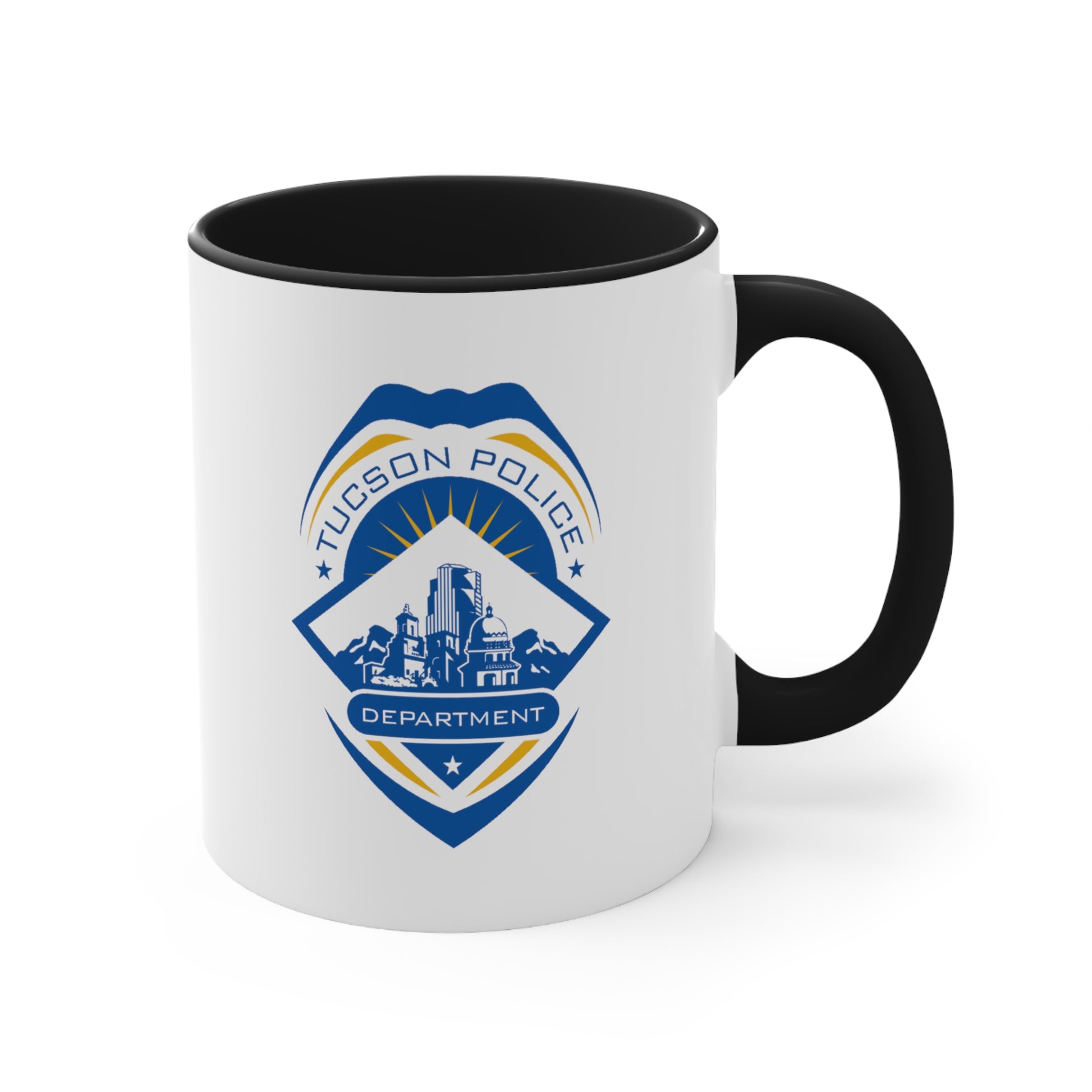 Tucson Police Coffee Mug - Double Sided Black Accent White Ceramic 11oz by TheGlassyLass.com