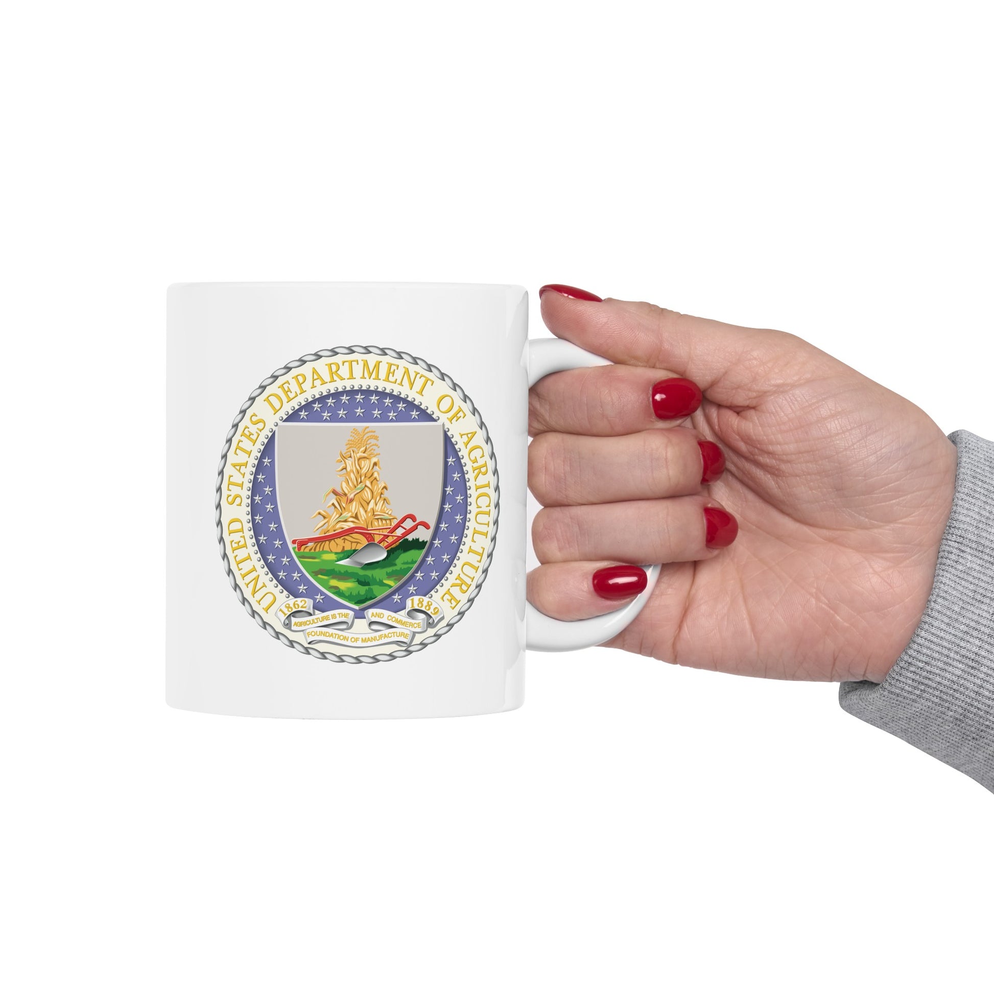 Department of Agriculture Coffee Mug - Double Sided White Ceramic 11oz by TheGlassyLass.com