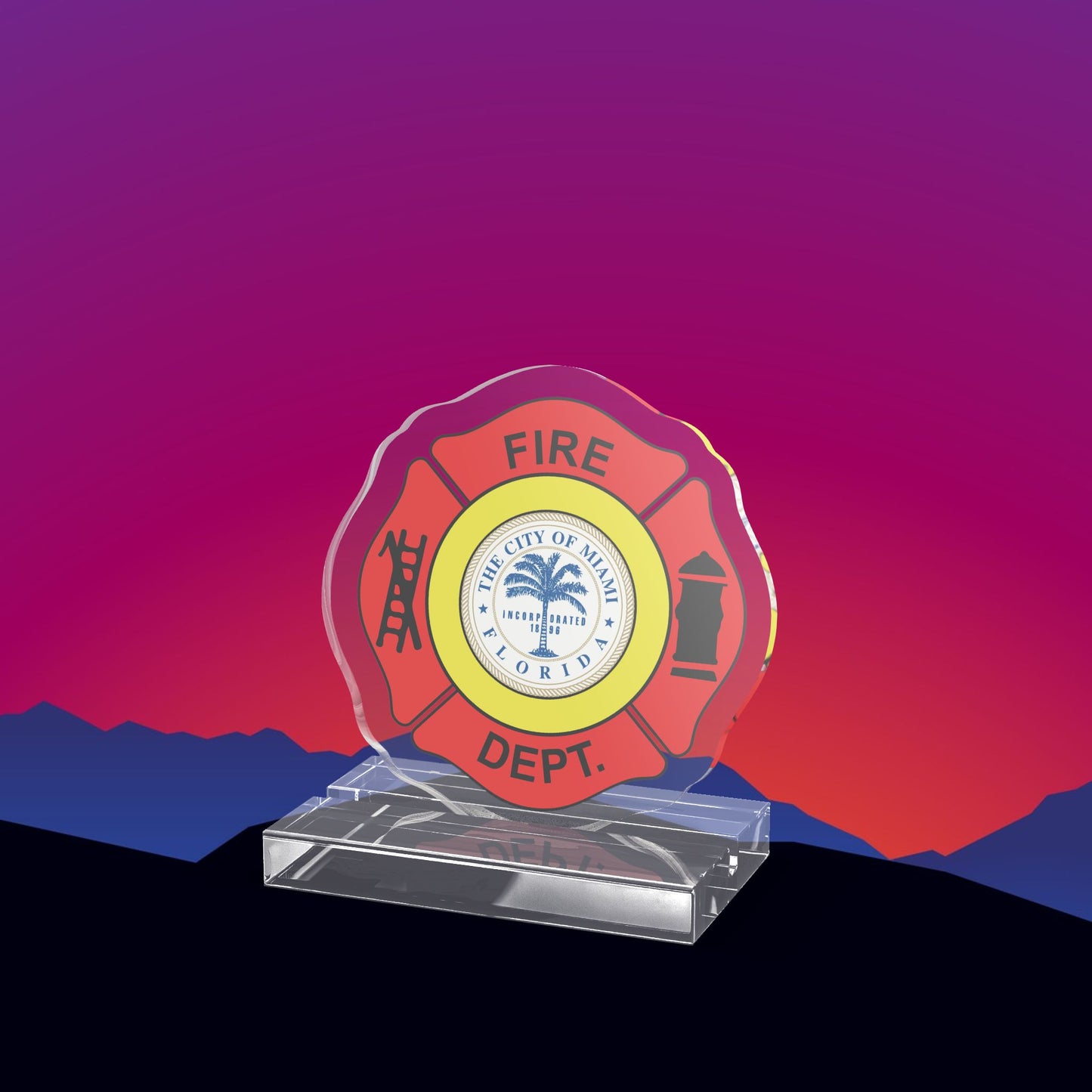 Miami Fire Department Acrylic Standee by TheGlassyLass.com