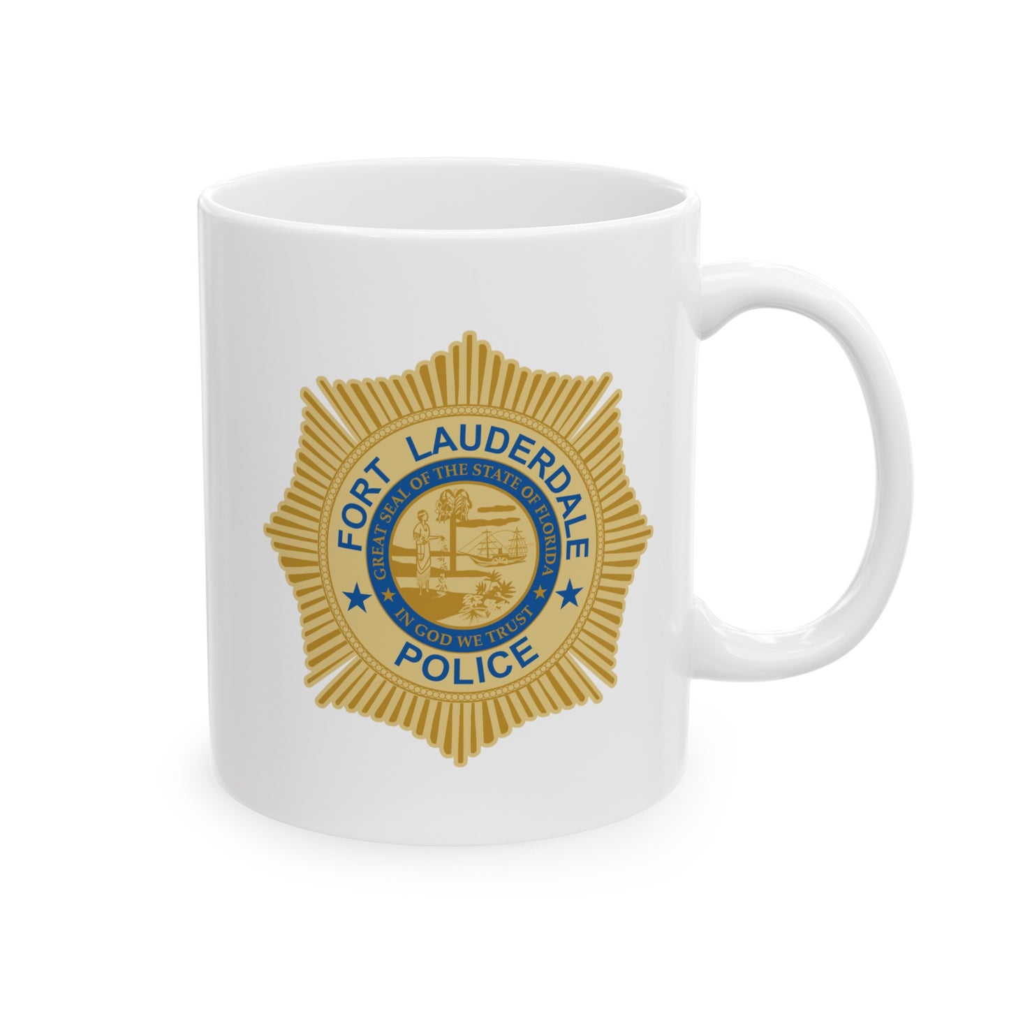 Fort Lauderdale Police Coffee Mug - Double Sided White Ceramic 11oz by TheGlassyLass.com