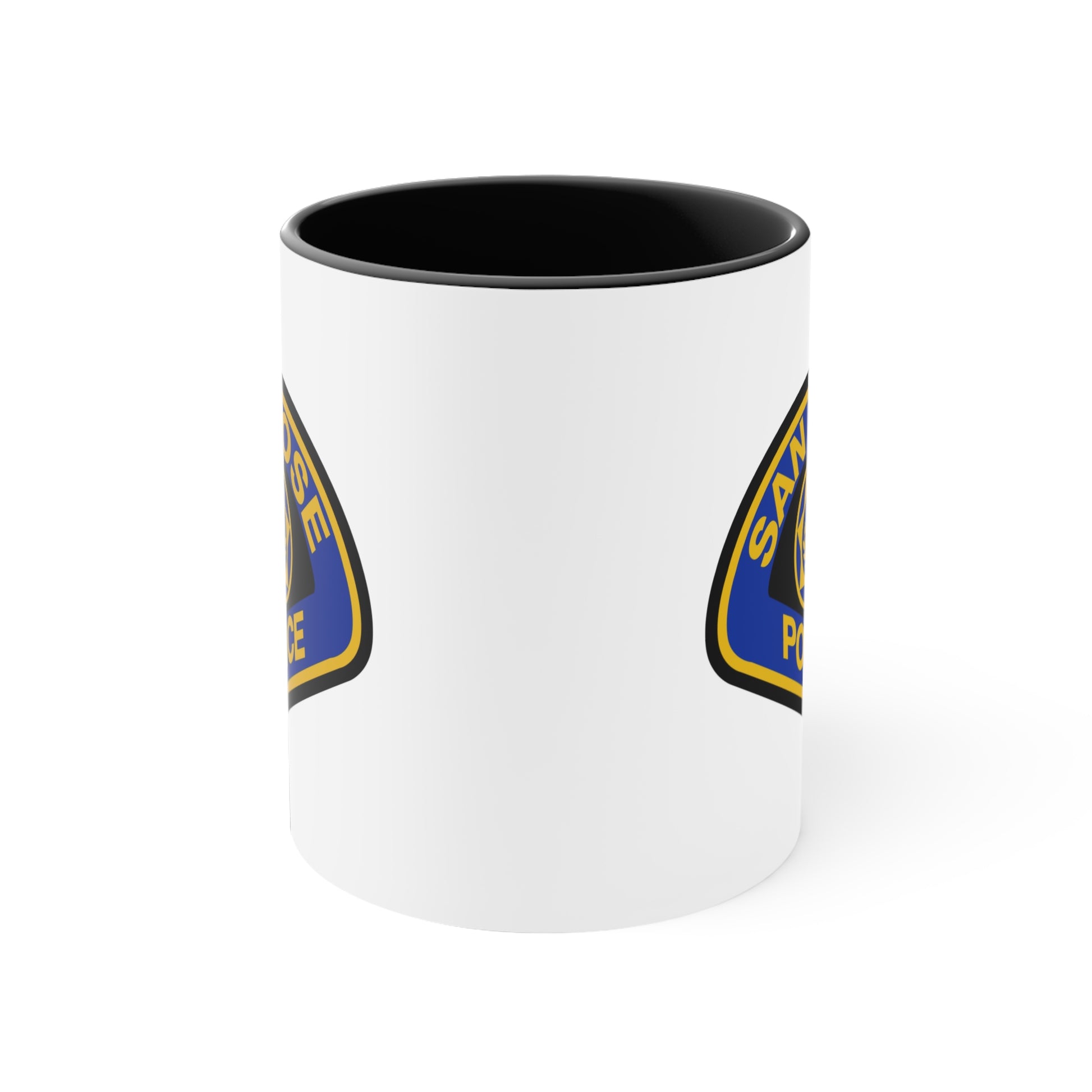 San Jose Police Coffee Mug - Doubles Sided Black Accent White Ceramic 11oz by TheGlassyLass.com