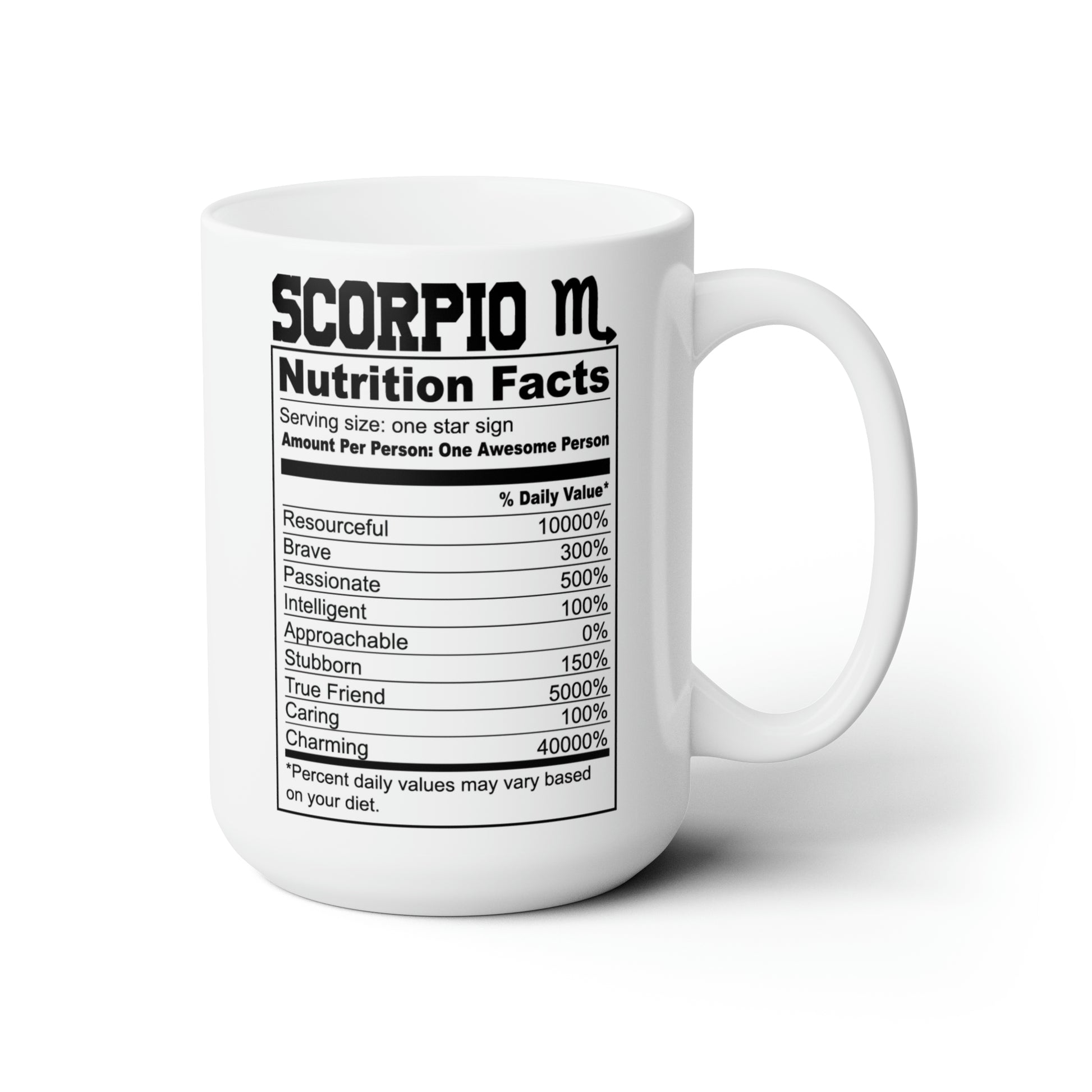 Scorpio Tarot Card Coffee Mug - Double Sided White Ceramic 15oz - by TheGlassyLass.com
