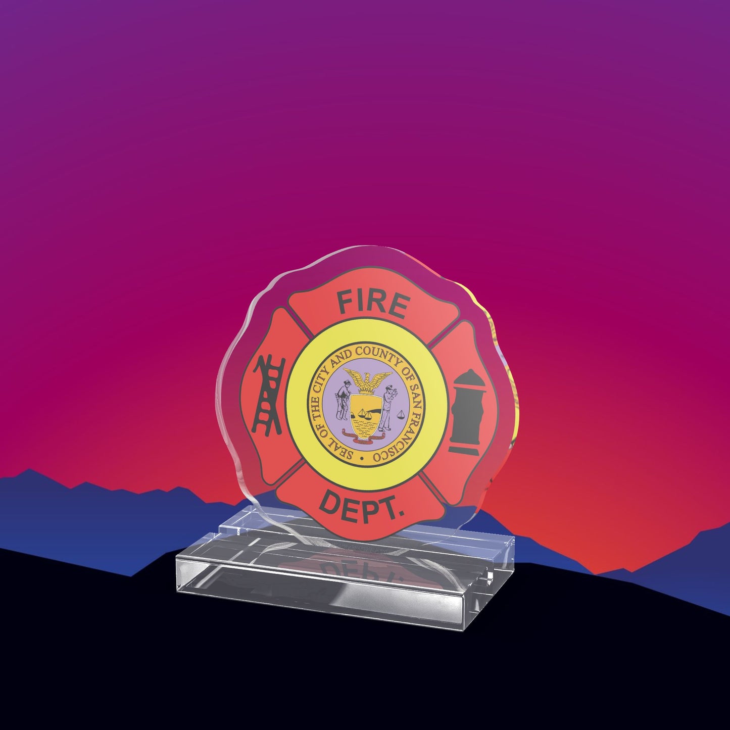 San Francisco Fire Department Acrylic Standee by TheGlassyLass.com