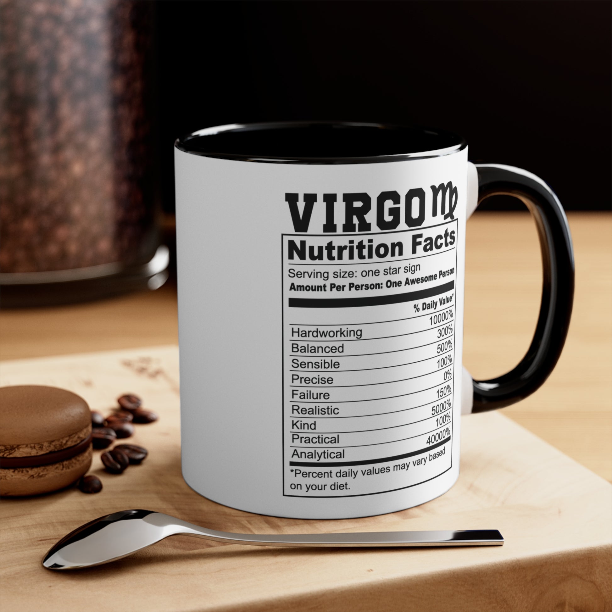Virgo Tarot Card Coffee Mug - Double Sided Black Accent Ceramic 11oz by TheGlassyLass.com