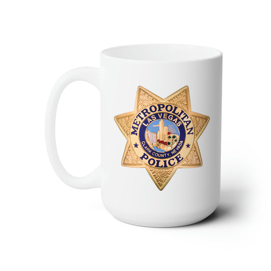 Las Vegas Metro Police Coffee Mug - Double Sided White Ceramic 15oz by TheGlassyLass.com