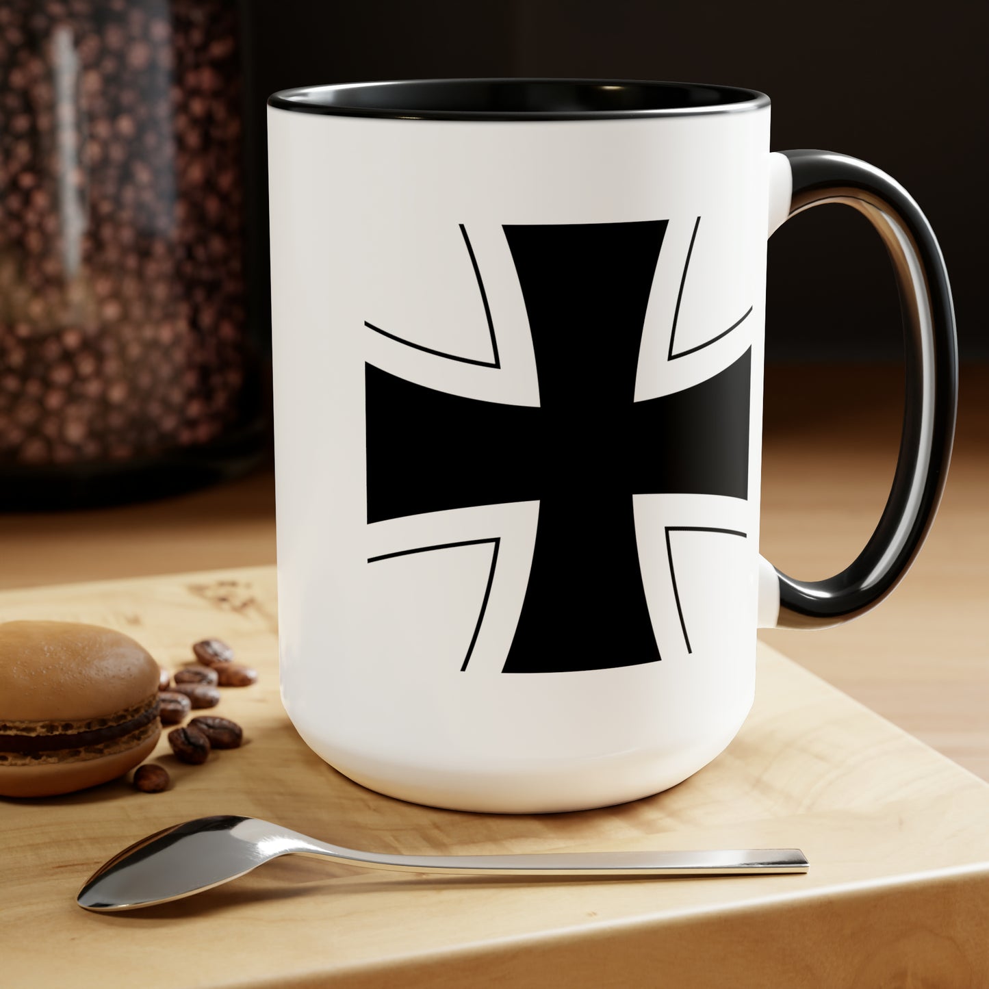 German Air Force Roundel Coffee Mug - Double Sided Black Accent Ceramic 15oz - by TheGlassyLass.com
