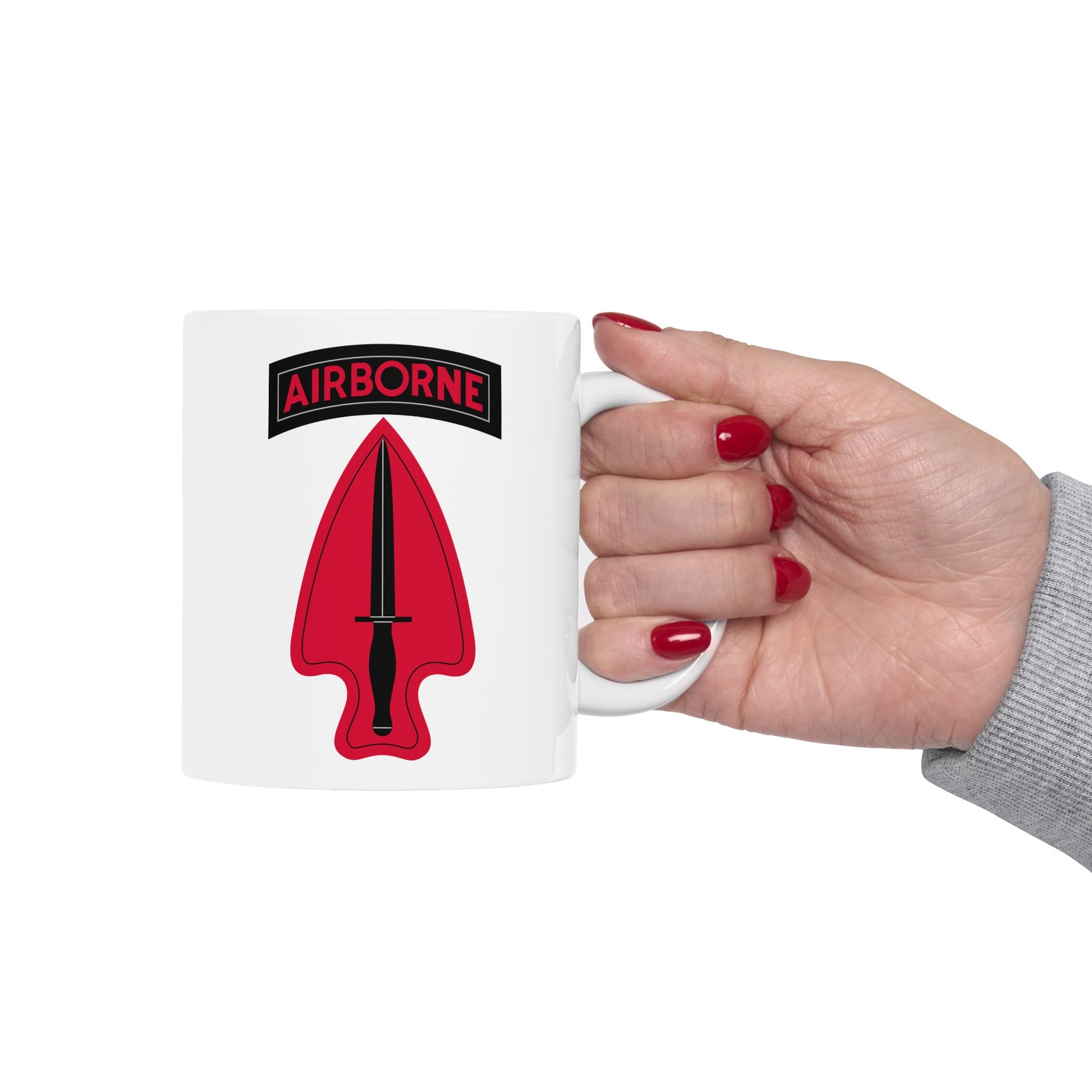 Delta Force Coffee Mug - Double Sided White Ceramic 11oz by TheGlassyLass.com