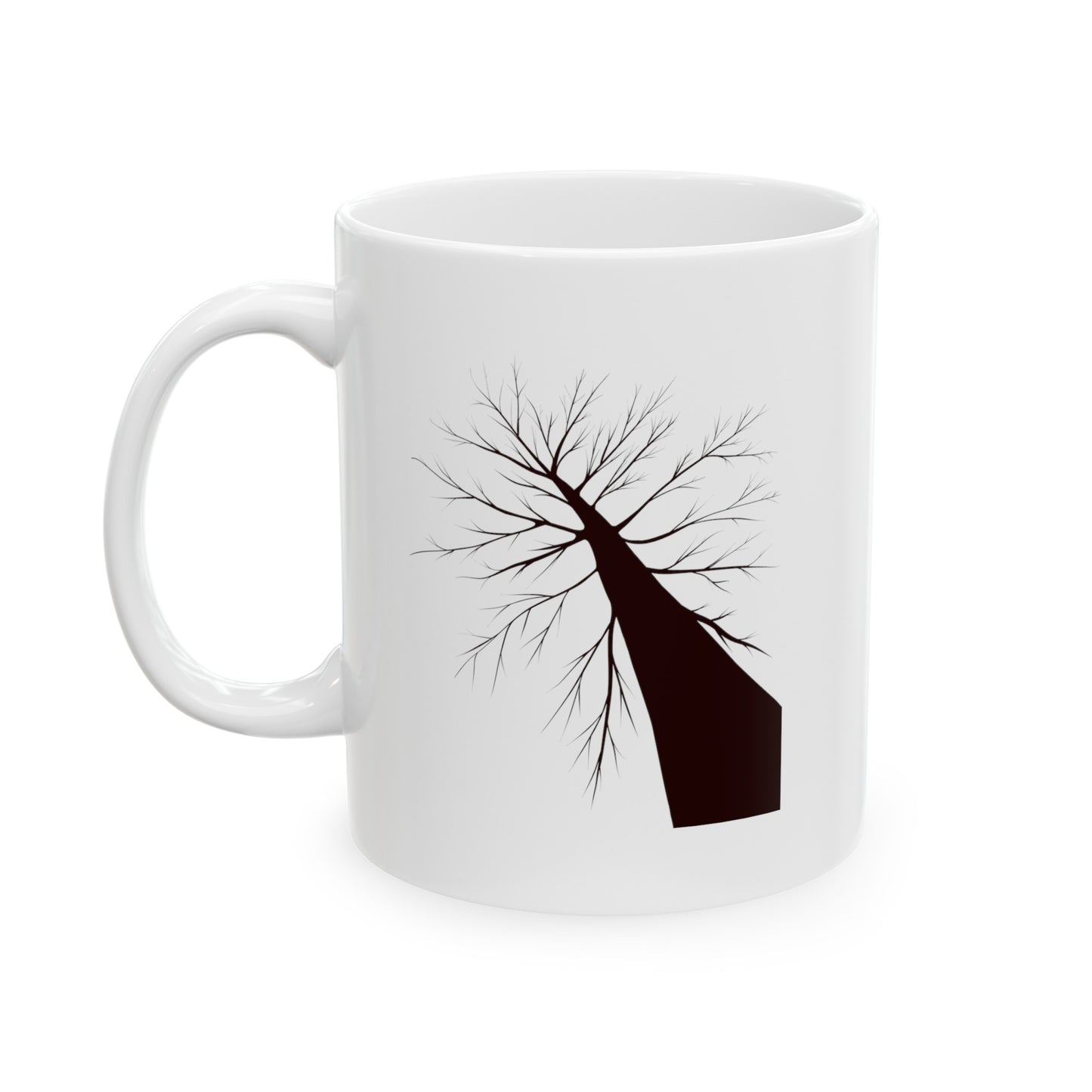 Barren Tree Coffee Mug - Double Sided White Ceramic 11oz by TheGlassyLass.com