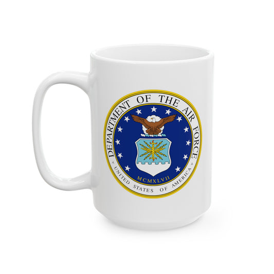 Department of the Air Force Coffee Mug - Double Sided White Ceramic 15oz by TheGlassyLass.com