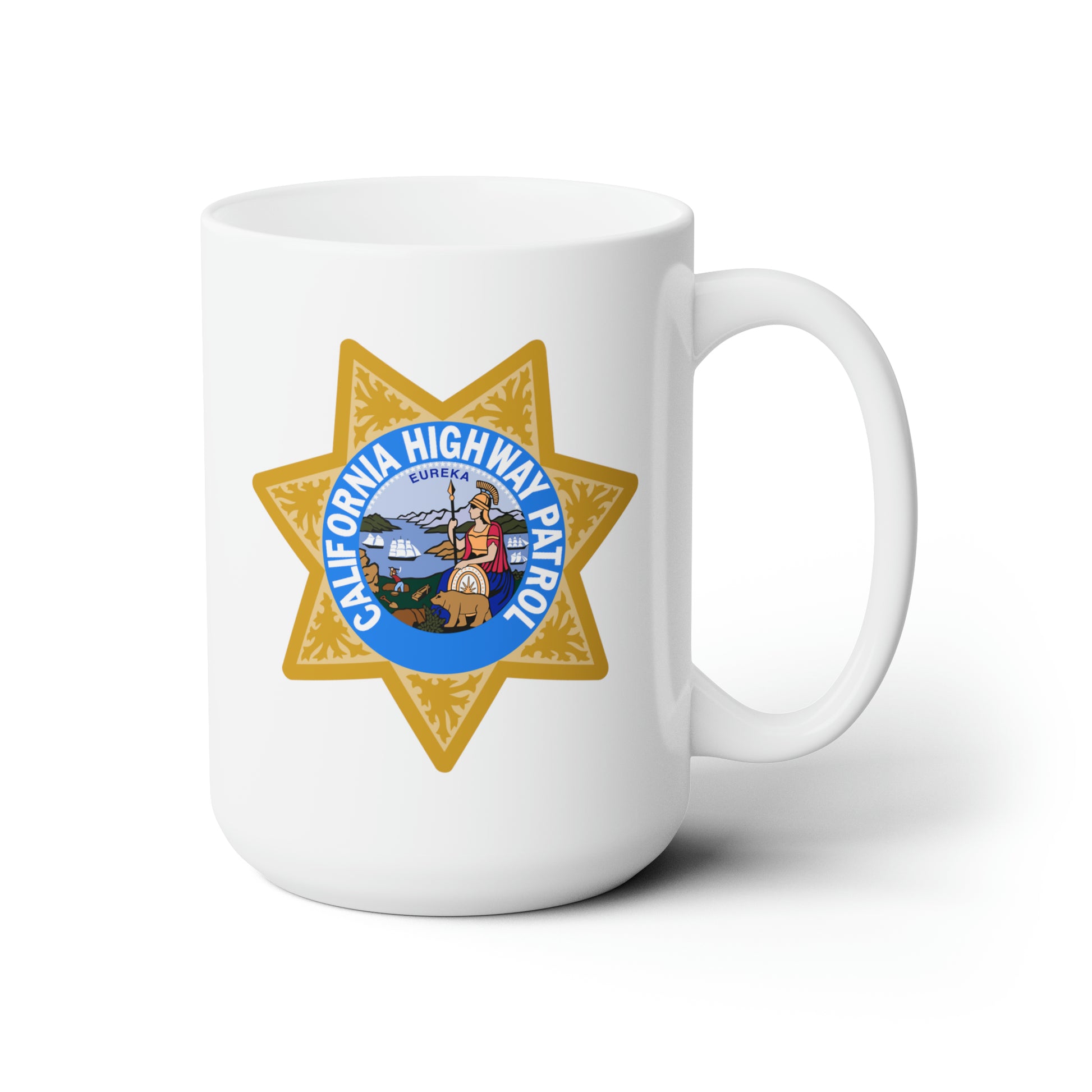 California Highway Patrol Coffee Mug - Double Sided White Ceramic 15oz by TheGlassyLass.com