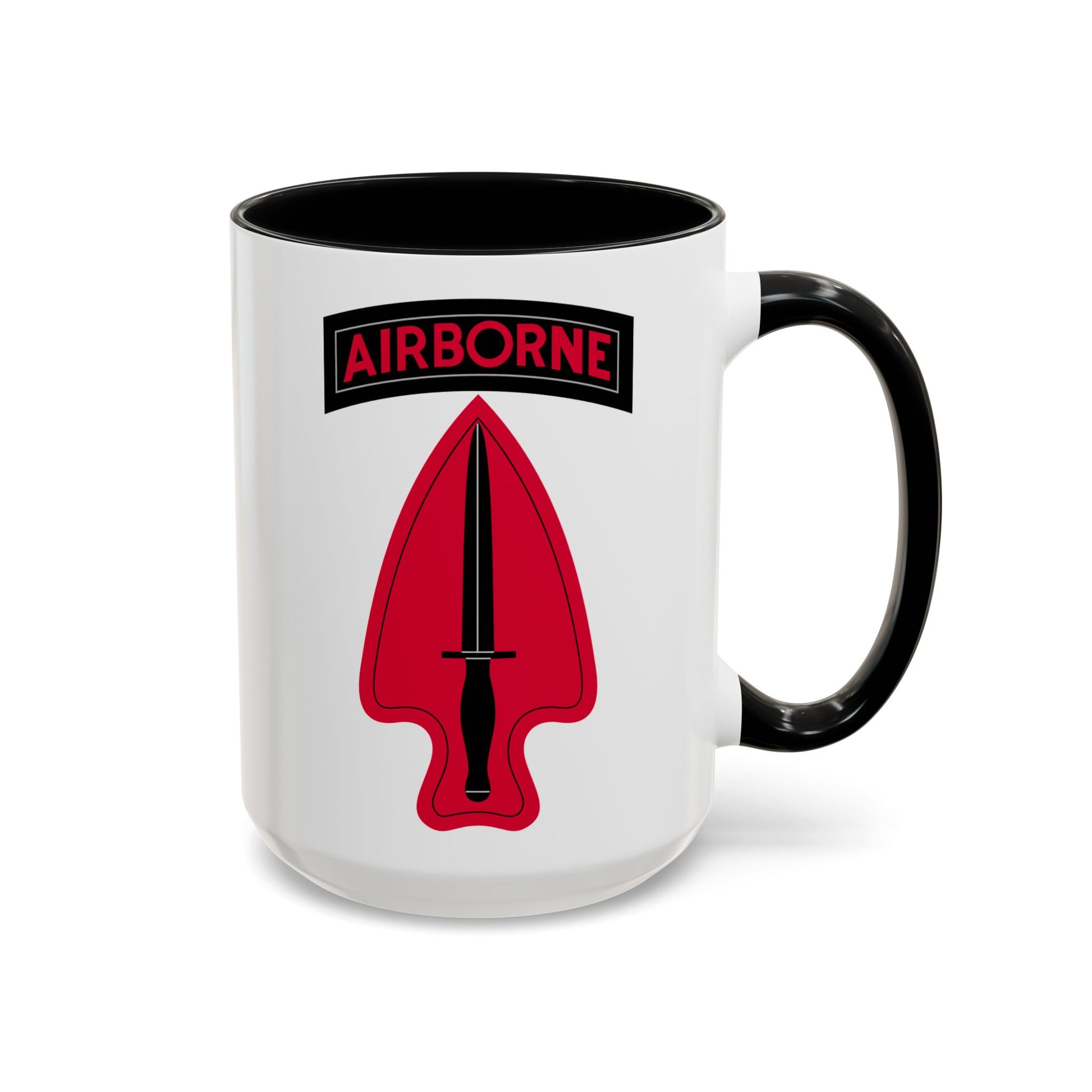 Delta Force Coffee Mug - Double Sided Black Accent White Ceramic 15oz by TheGlassyLass.com