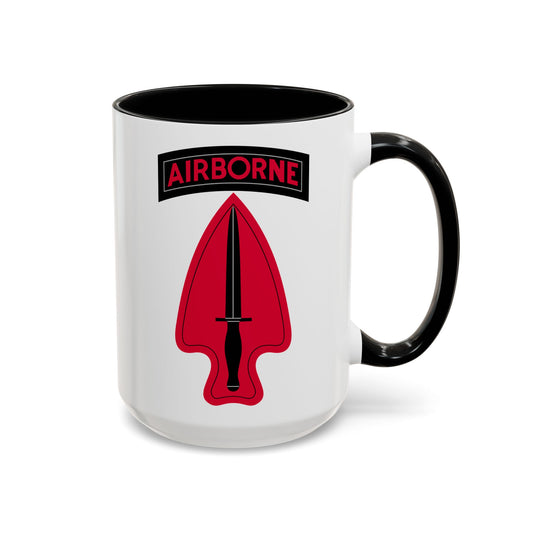 Delta Force Coffee Mug - Double Sided Black Accent White Ceramic 15oz by TheGlassyLass.com