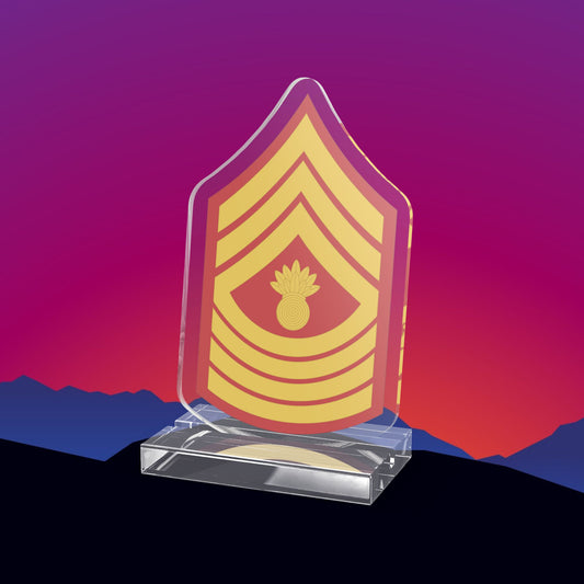 USMC Master Gunnery Sergeant (E-9) Stripes Acrylic Standee by TheGlassyLass.com