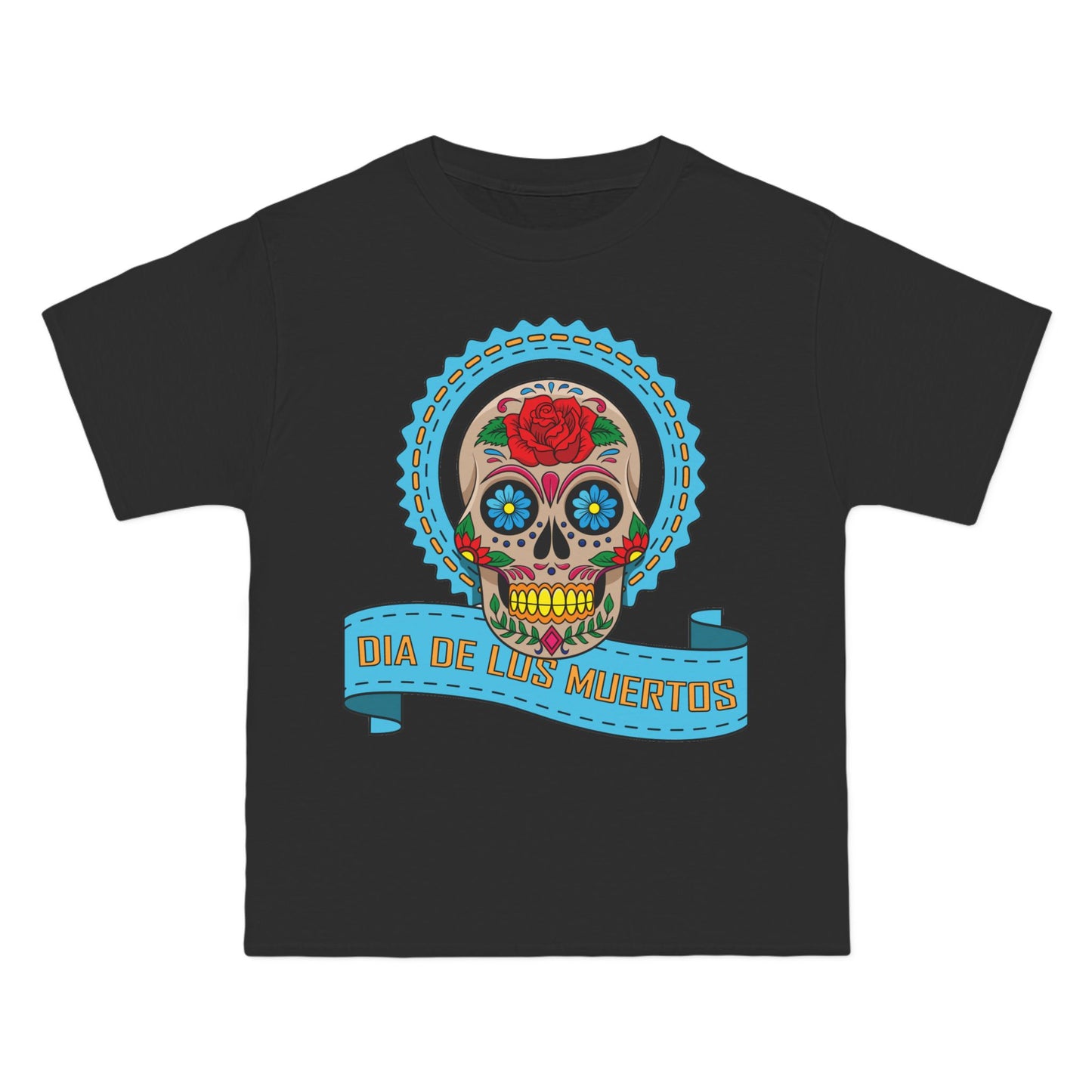 Dia De Los Muertos T-Shirt: (Hanes Beefy-T 100% Preshrunk Cotton Custom Printed by TheGlassyLass.com