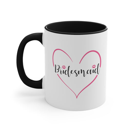 Bridesmaid Coffee Mug - Double Sided Black Accent Ceramic 11oz by TheGlassyLass.com