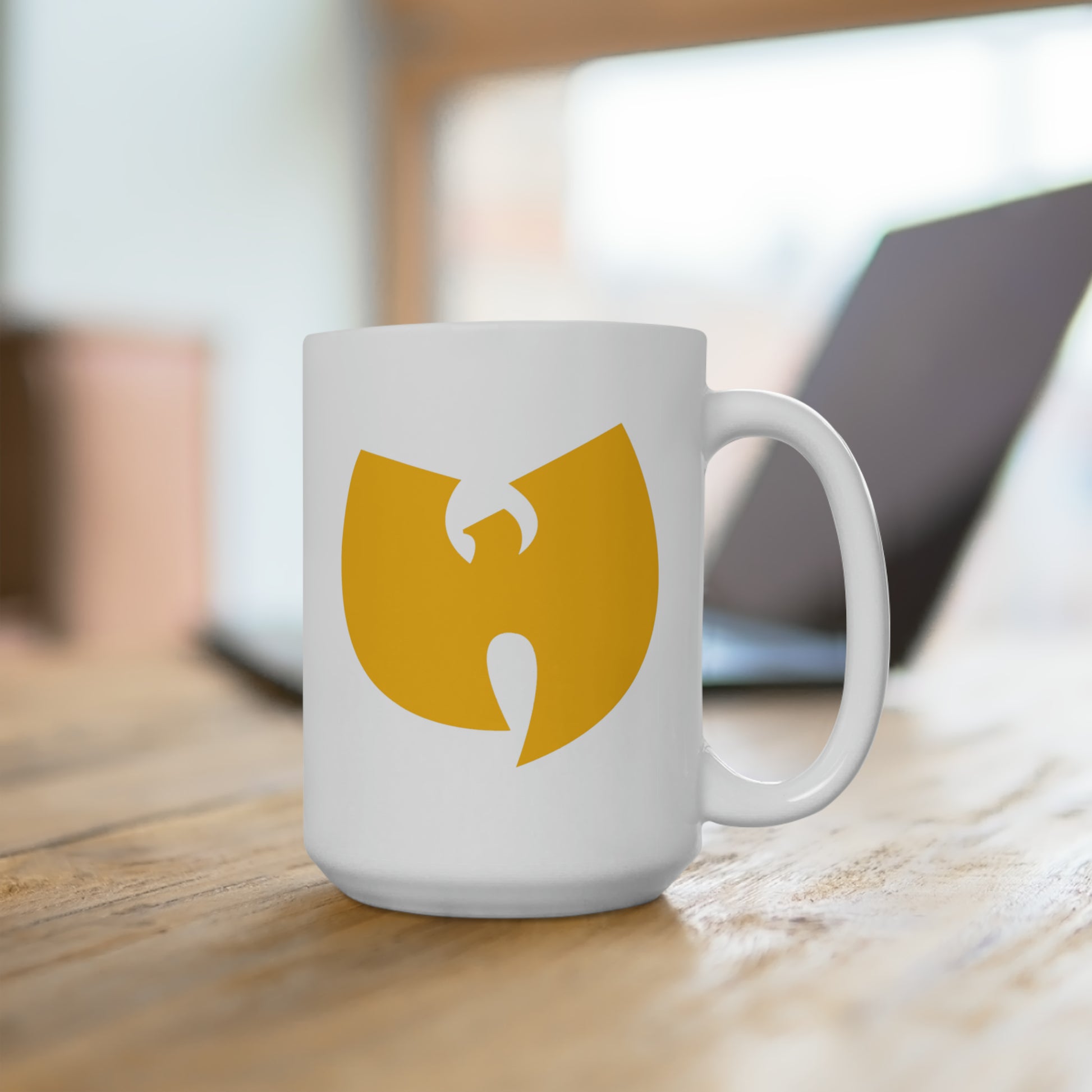 Wu-Tang Yellow Coffee Mug - Double Sided White Ceramic 15oz by TheGlassyLass.com