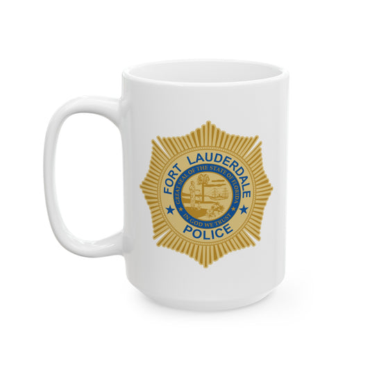 Fort Lauderdale Police Coffee Mug - Double Sided White Ceramic 15oz by TheGlassyLass.com