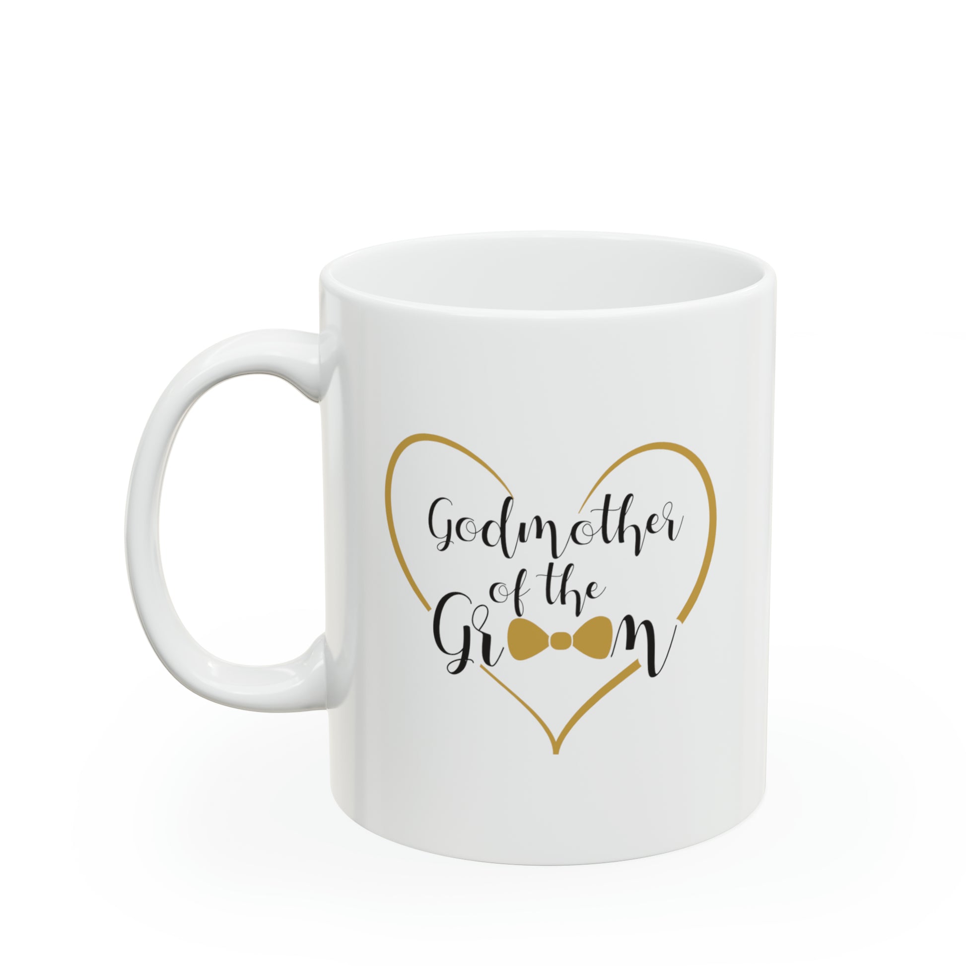 Godmother of the Groom Coffee Mug - Double Sided 11oz White Ceramic by TheGlassyLass.com