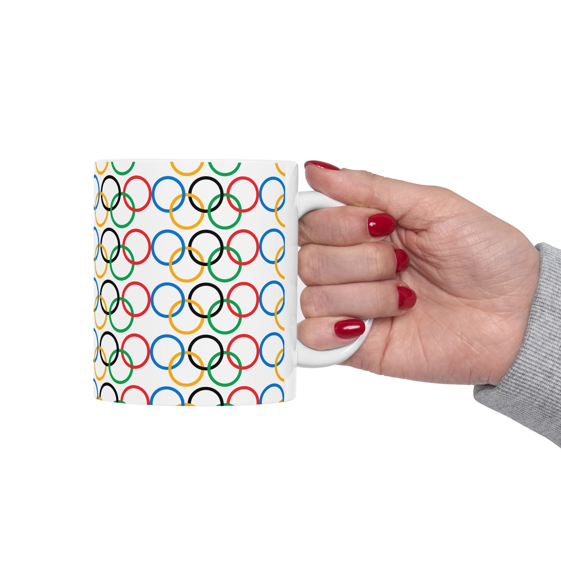 Olympic Fever Coffee Mug - Double Sided White Ceramic 11oz by TheGlassyLass.com