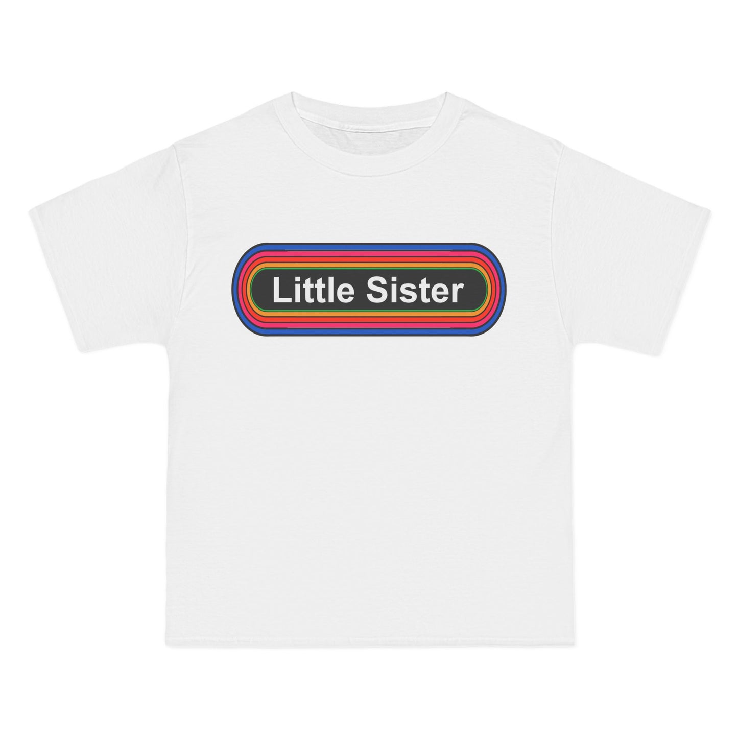 Little Sister T-Shirt: (Hanes Beefy-T 100% Preshrunk Cotton Custom Printed by TheGlassyLass.com