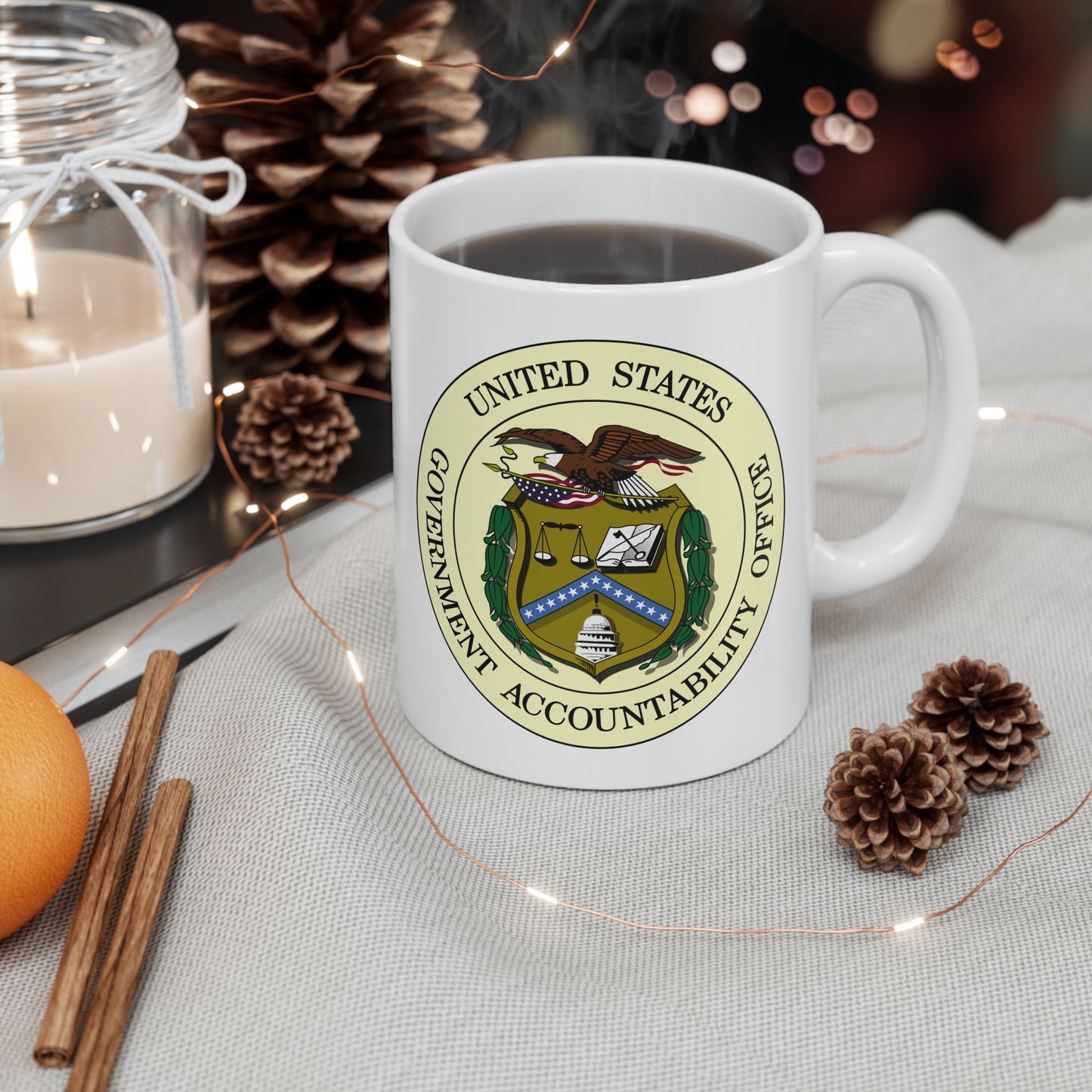 United States Government Accountability Seal Coffee Mug - Double Sided Print, White Ceramic, 11oz by TheGlassyLass.com