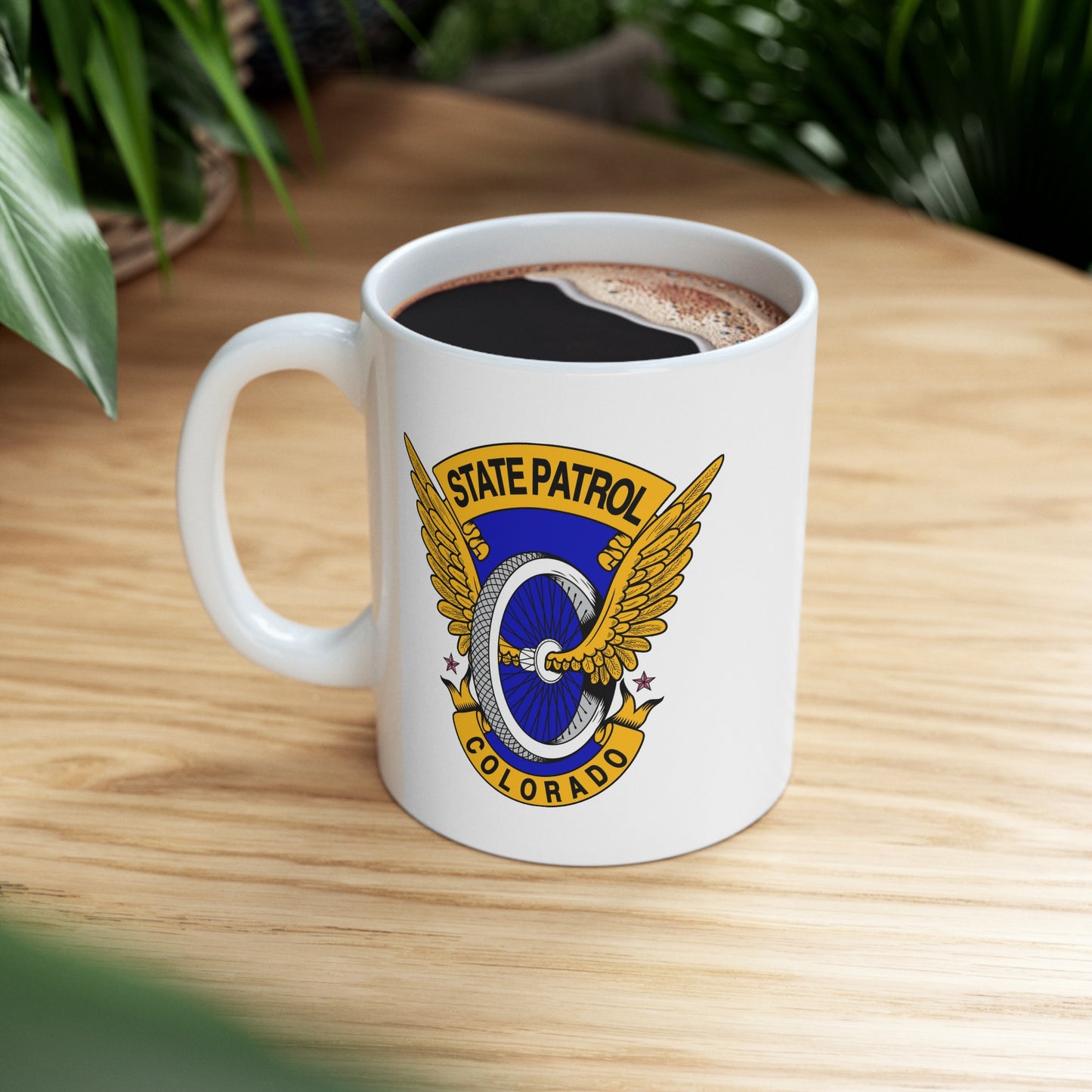 Colorado State Patrol Coffee Mug - Double Sided White Ceramic 11oz by TheGlassyLass.com