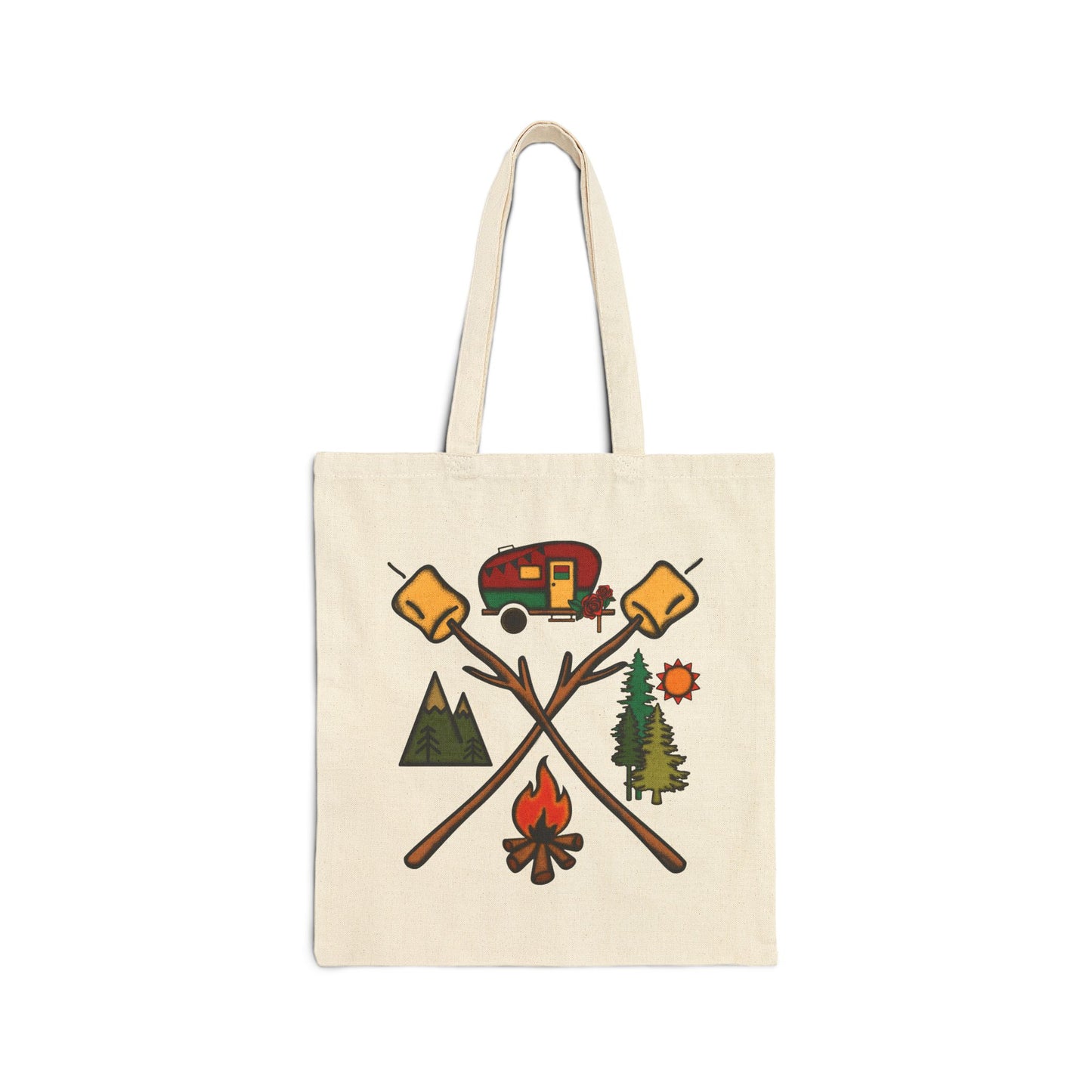 Camping Logo Tote Bag - Heavyweight 100% Cotton Canvas by TheGlassyLass.com