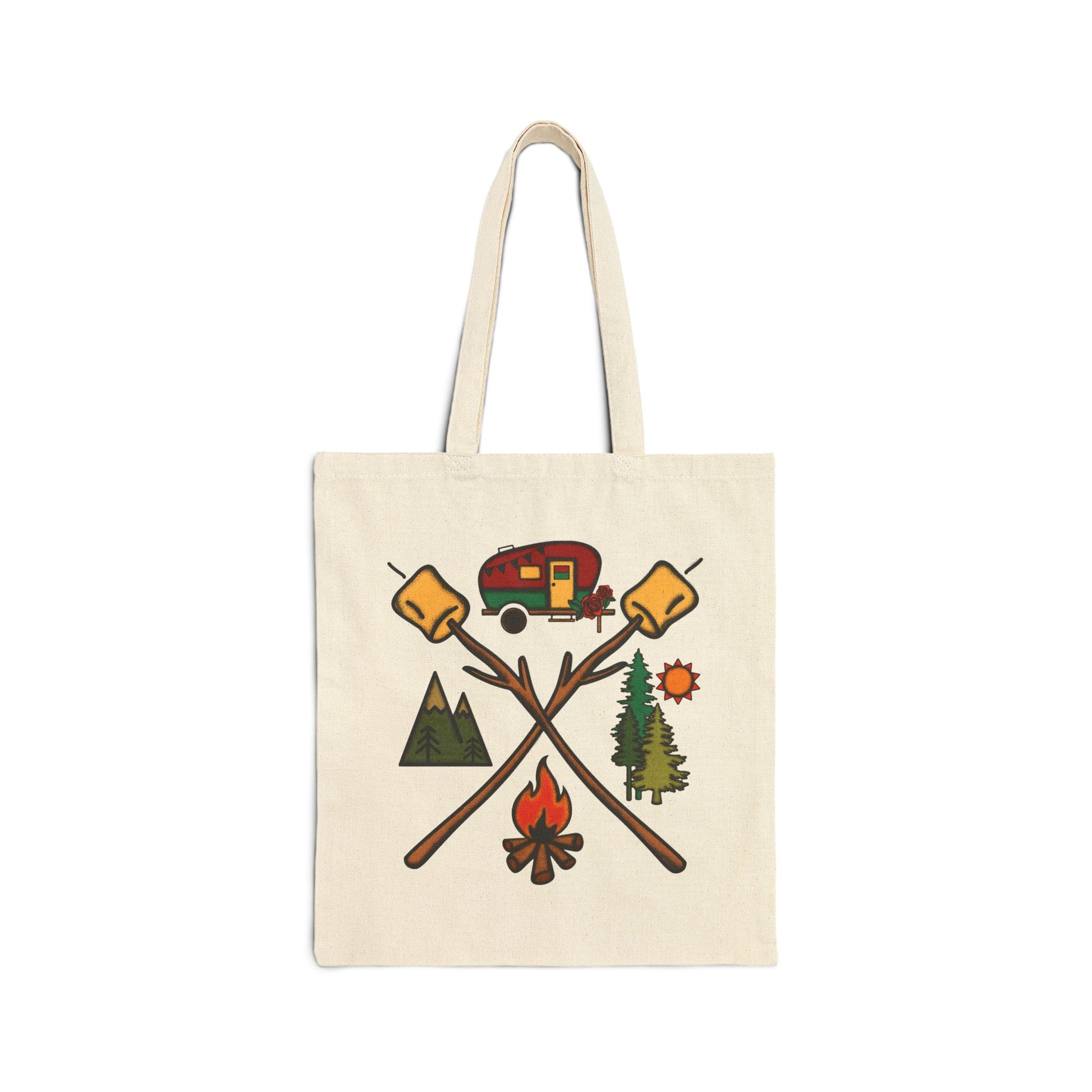 Camping Logo Tote Bag - Heavyweight 100% Cotton Canvas by TheGlassyLass.com