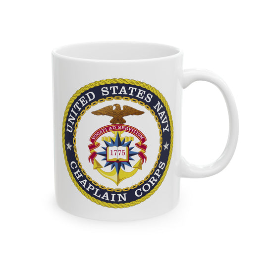United States Navy Chaplain Corps Seal - Double Sided White Ceramic Coffee Mug 11oz by TheGlassyLass.com