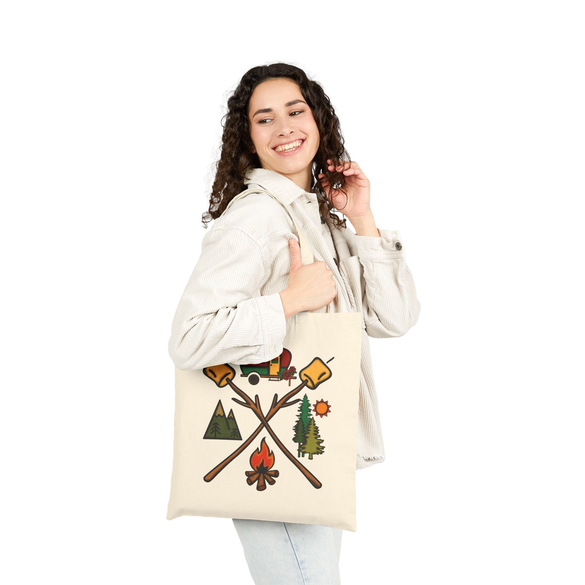 Camping Logo Tote Bag - Heavyweight 100% Cotton Canvas by TheGlassyLass.com