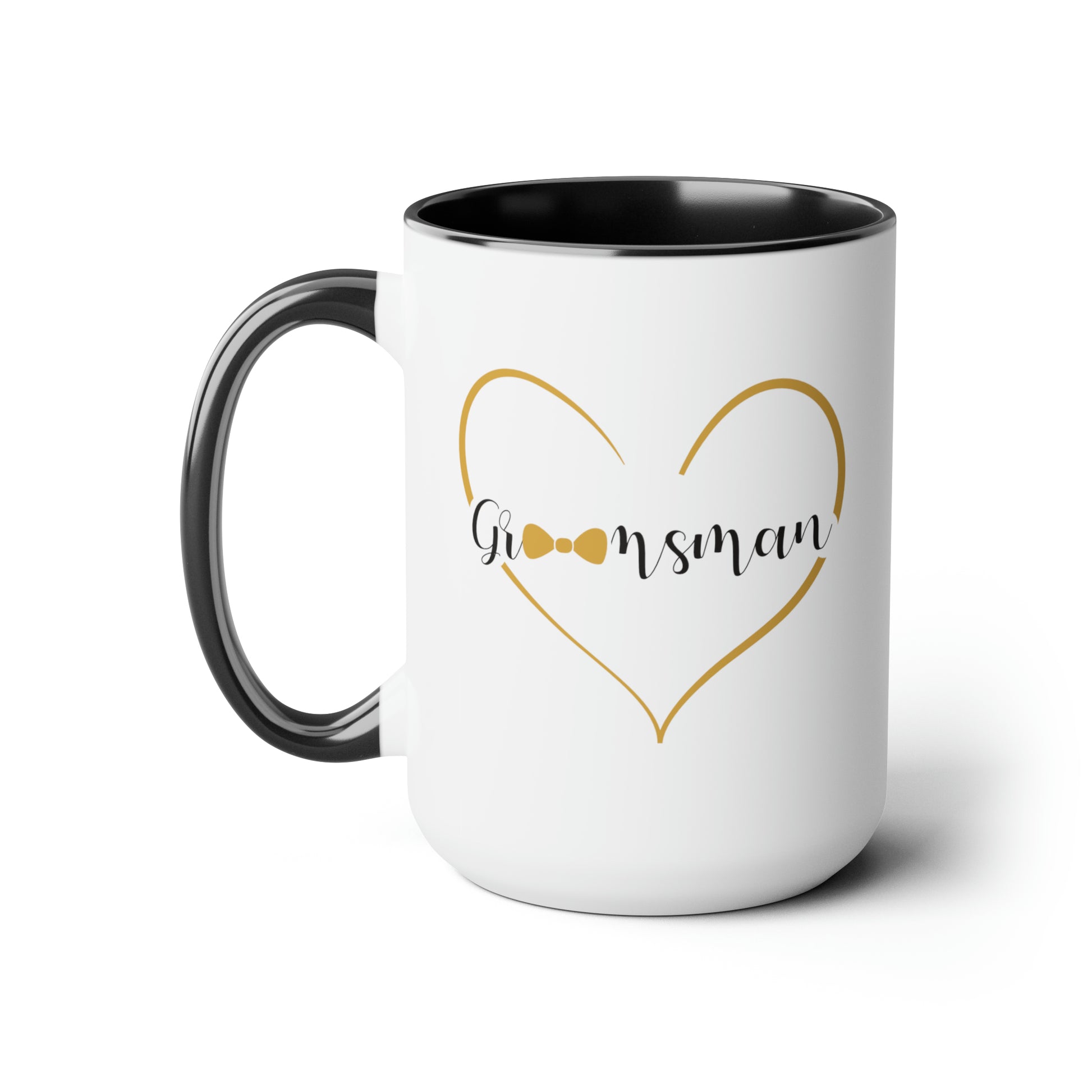 Groomsman Coffee Mug - Double Sided Black Accent Ceramic 15oz by TheGlassyLass.com